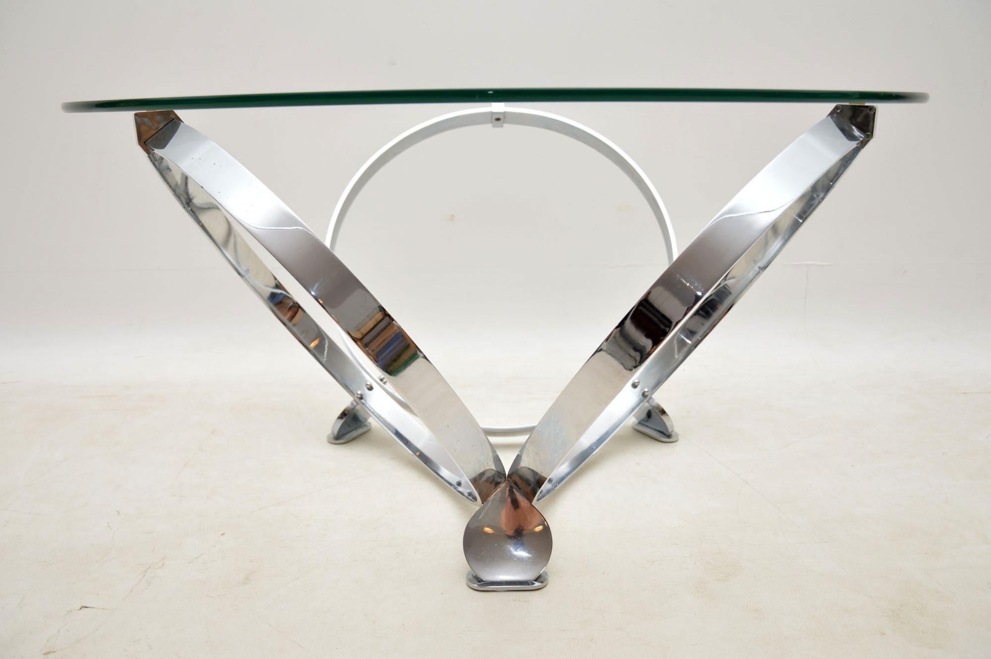 Late 20th Century 1970s Chrome & Glass Coffee Table by Knut Hesterberg