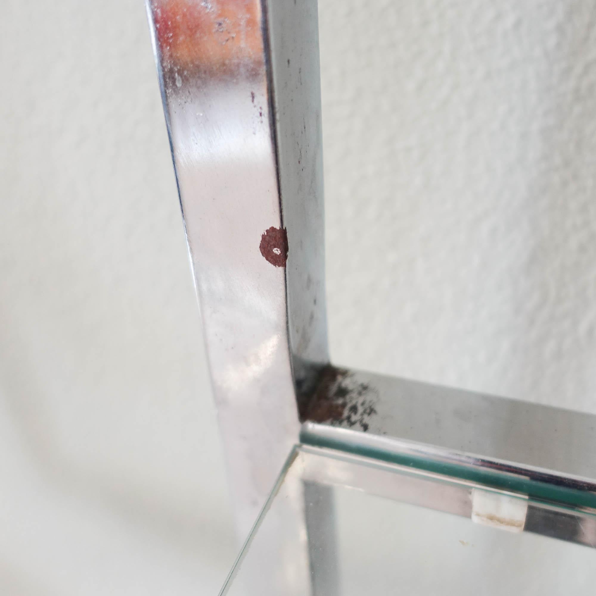 Metal 1970's Chrome & Glass Shelving Unit in the Style of Romeo Rega