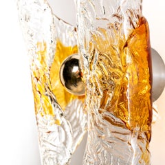 1970's Chrome & Glass Wall Light Attributed to Mazzega