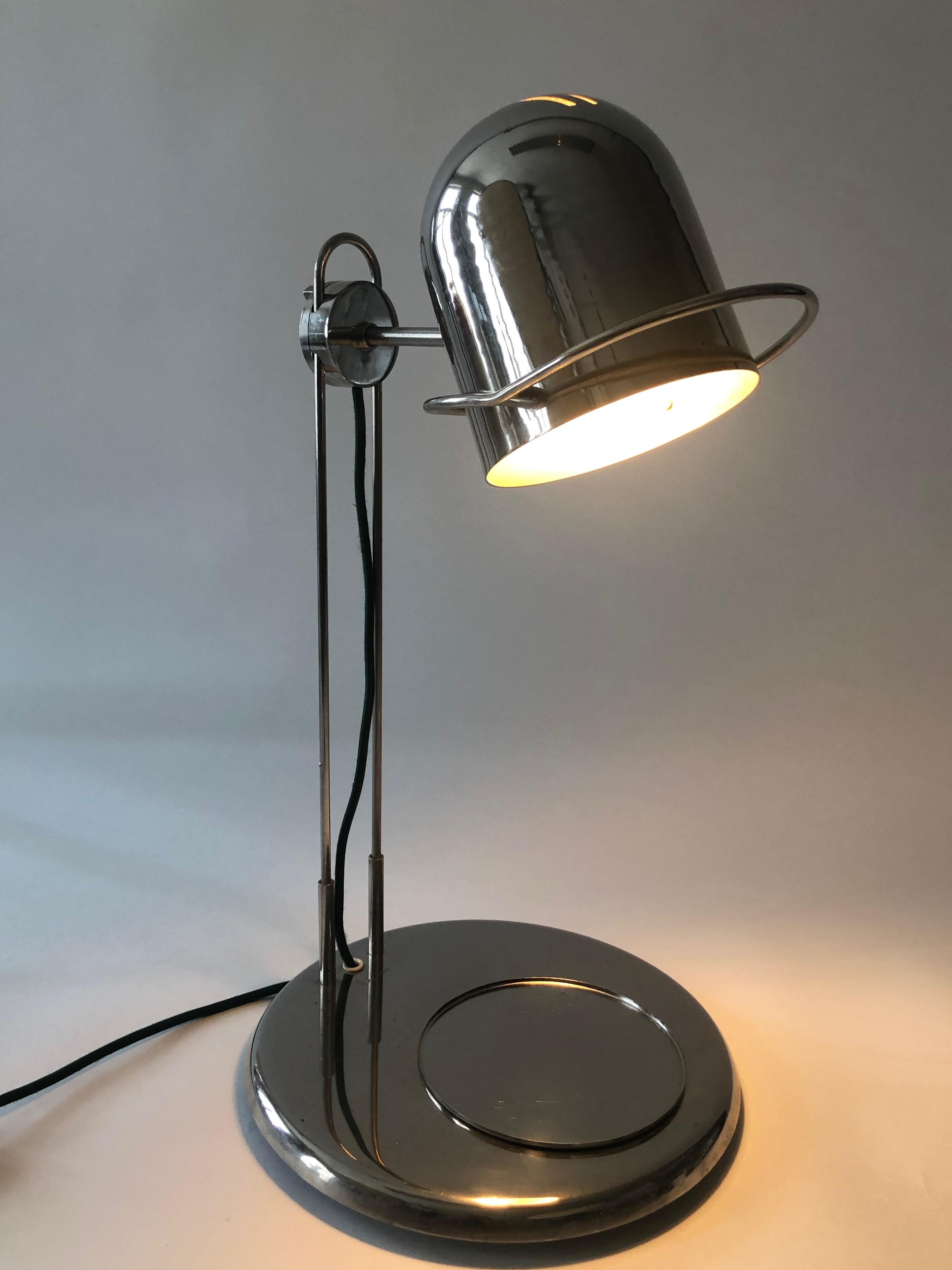 1970's, Chrome, Industrial Table Lamp from Helago, Czech Republic For Sale 4