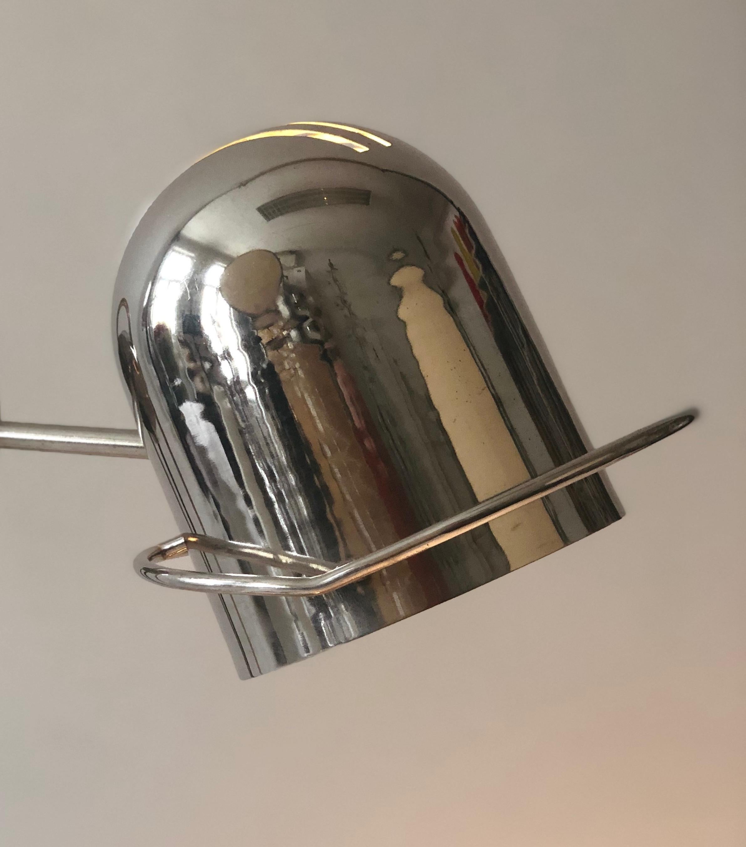 Lámpara de mesa industrial cromada de los años 70, Helago, República Checa en venta 5