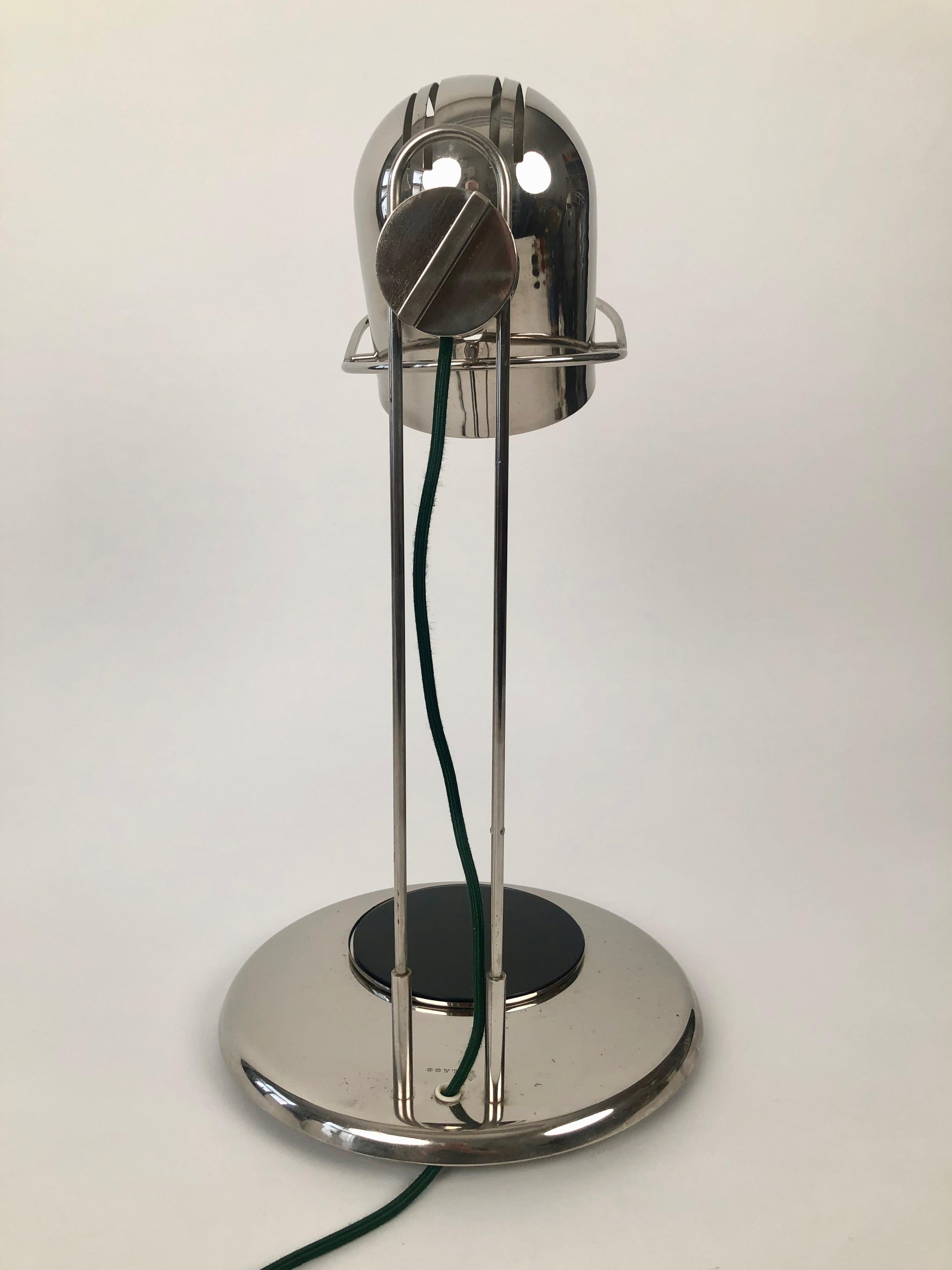 Lámpara de mesa industrial cromada de los años 70, Helago, República Checa Moderno en venta