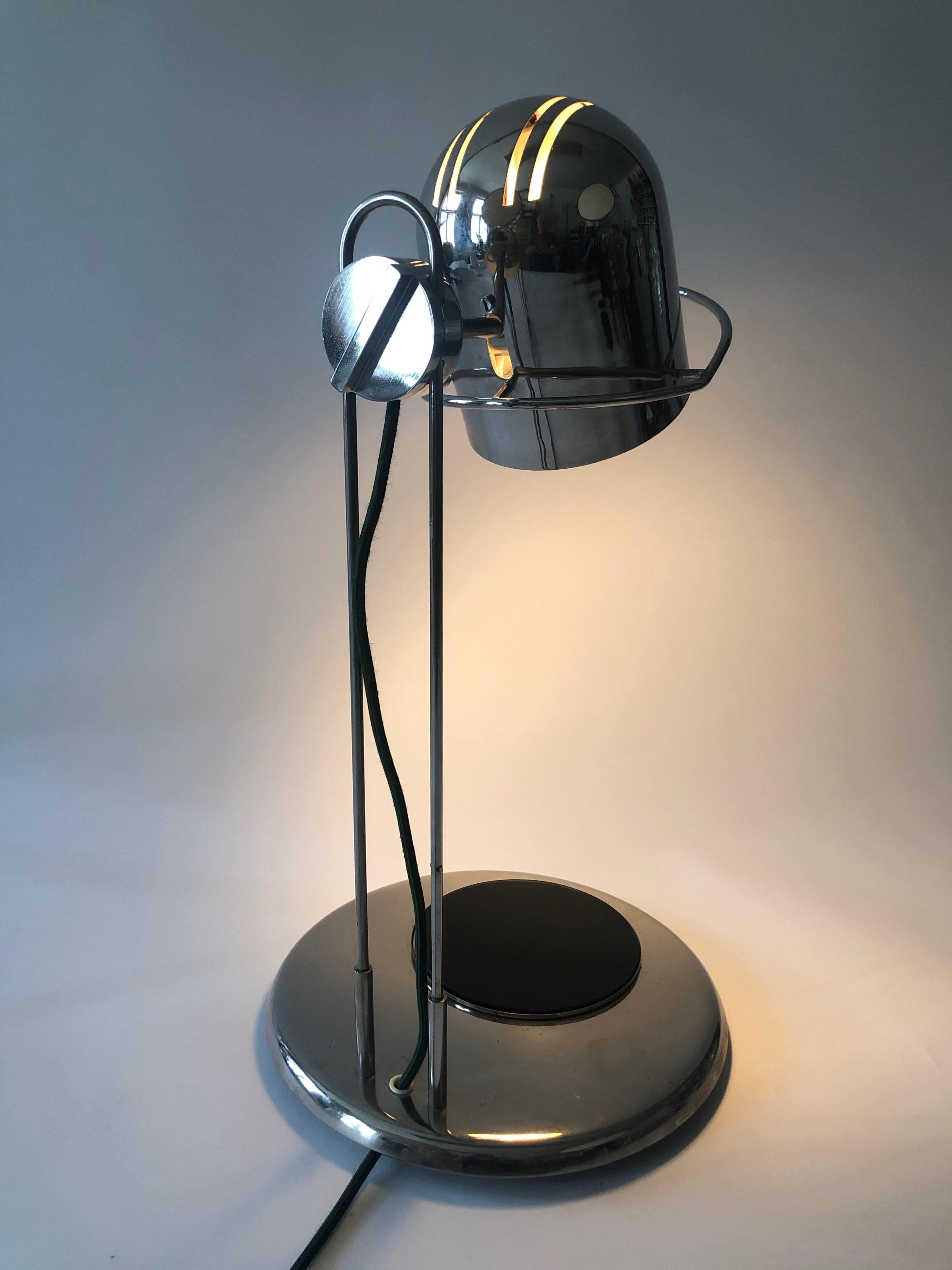 1970's, Chrome, Industrial Table Lamp from Helago, Czech Republic For Sale 2