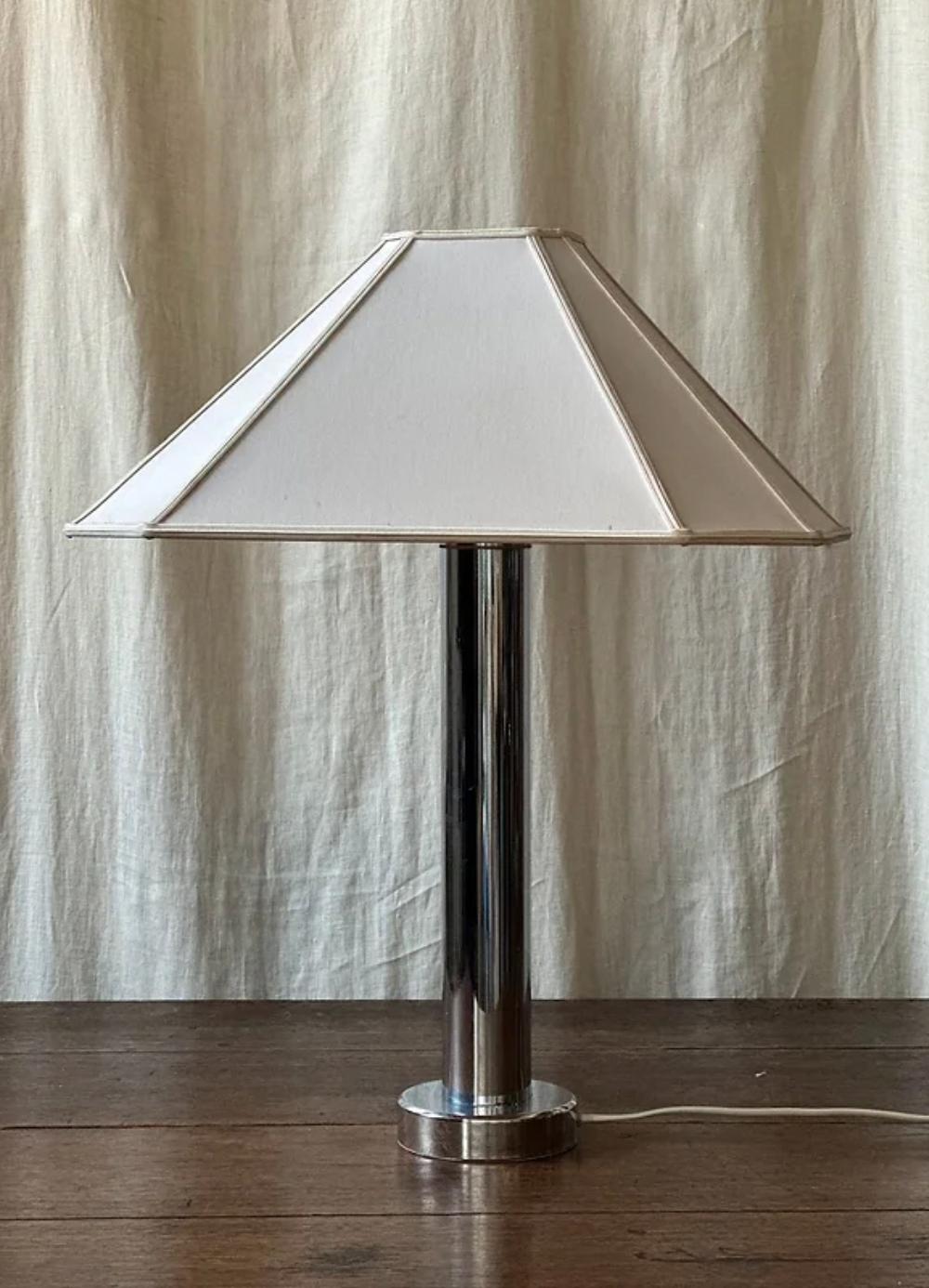 1970s Chrome Lamp & Shade, Lamp by Kosta Elarmatur 5