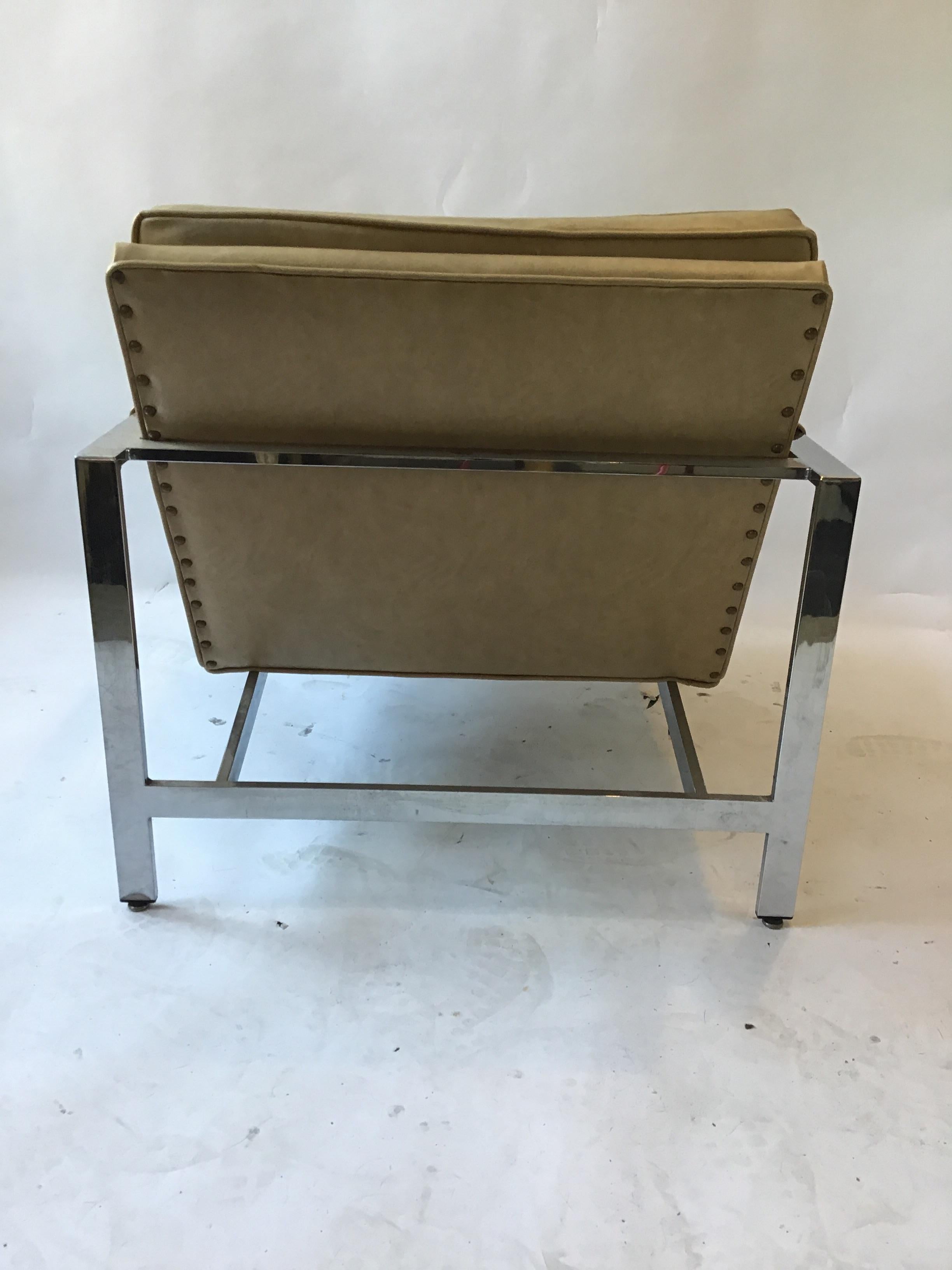 1970s Chrome Lounge Chair 1