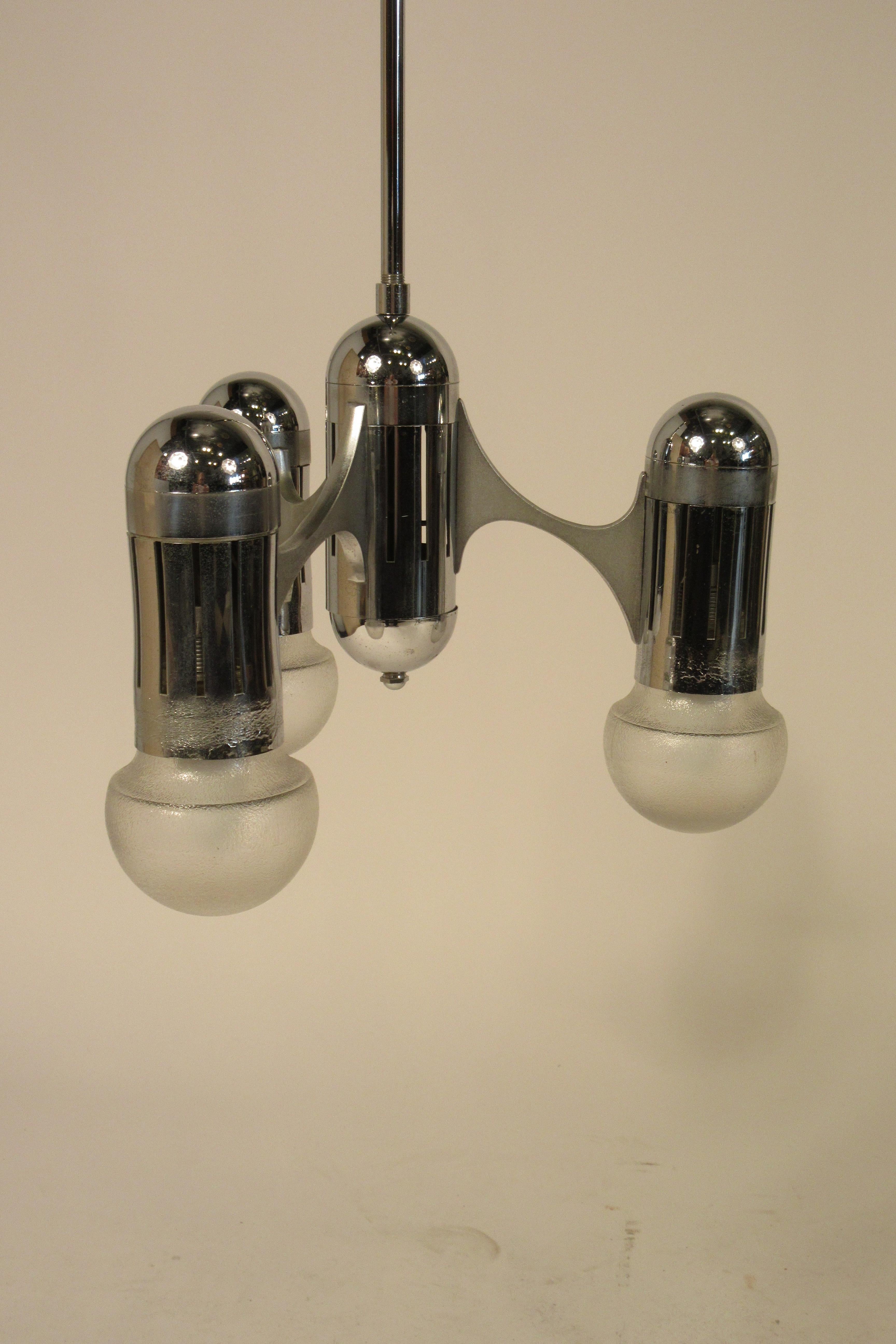 1970s Chrome Machine Age Style Fixture For Sale 2