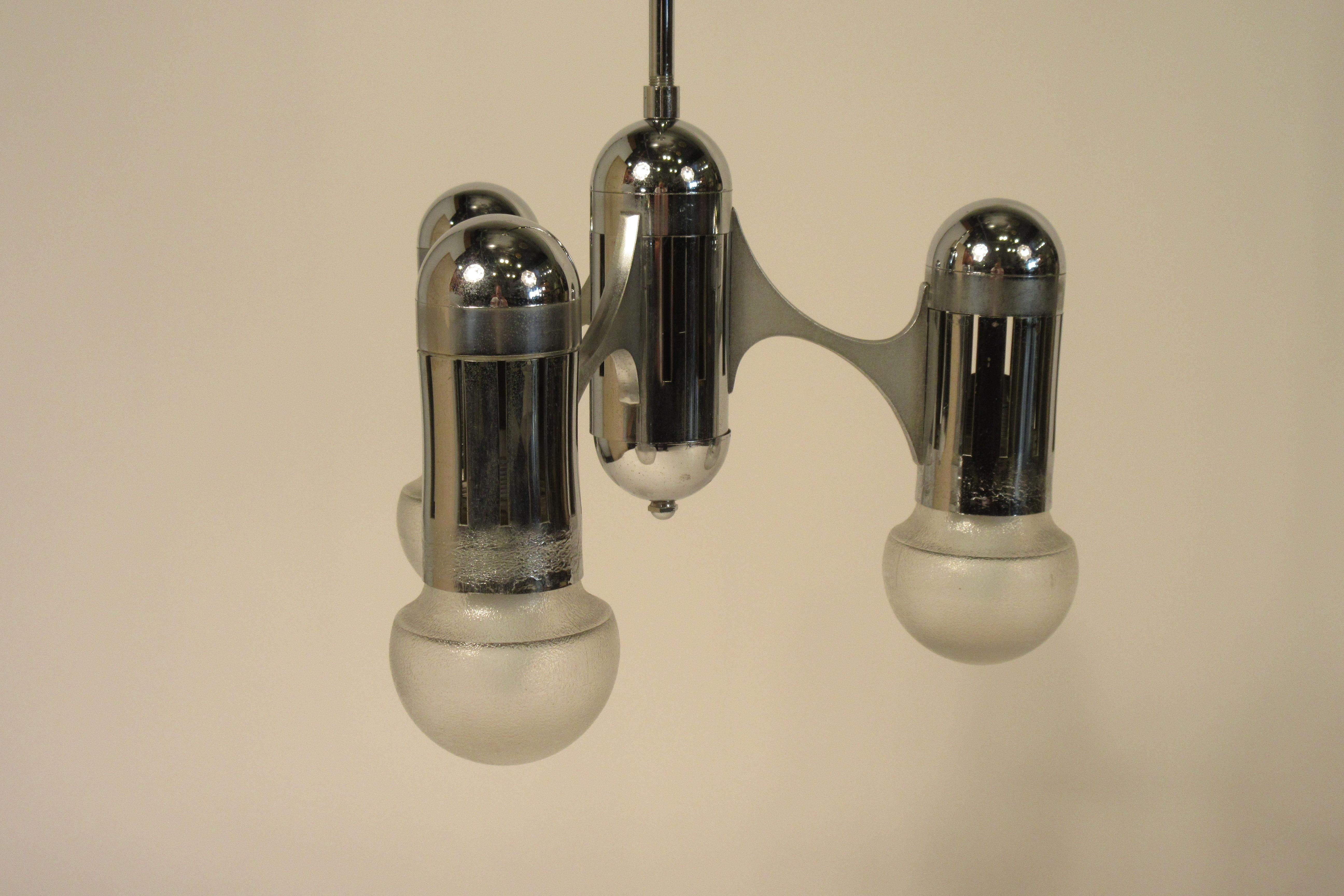 1970s Chrome Machine Age Style Fixture For Sale 3