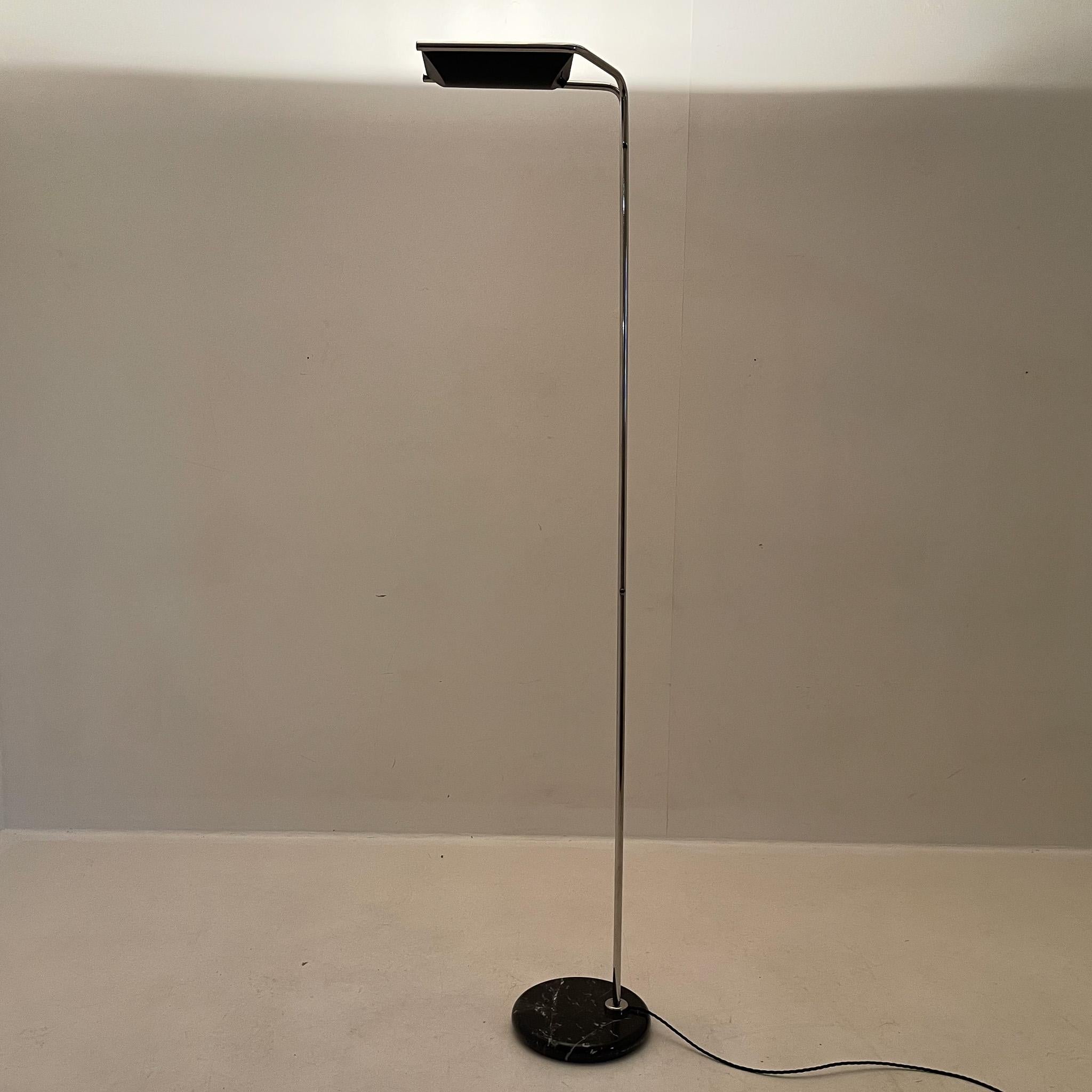 1970's Chrome & Marble Floor Lamp by Bruno Gecchelin for Guzzini, Italy For Sale 6