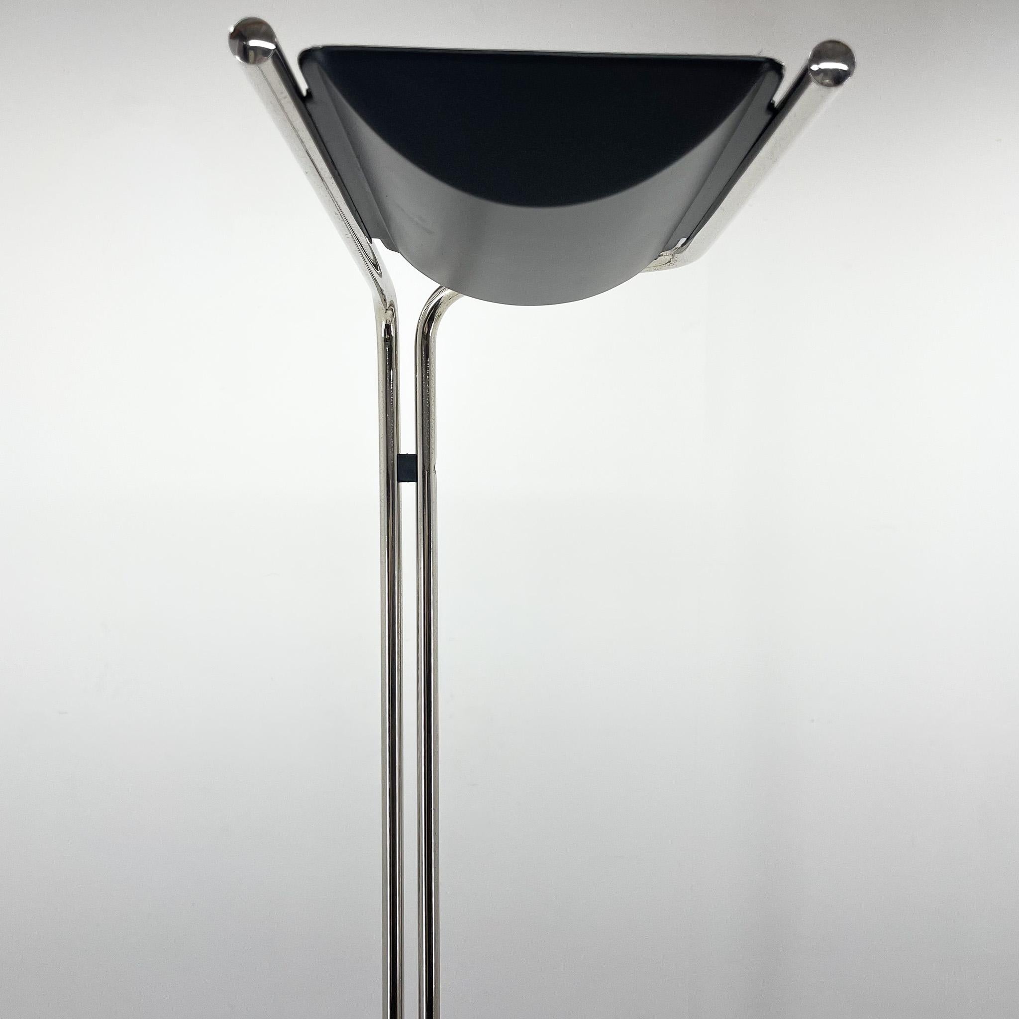1970's Chrome & Marble Floor Lamp by Bruno Gecchelin for Guzzini, Italy For Sale 1