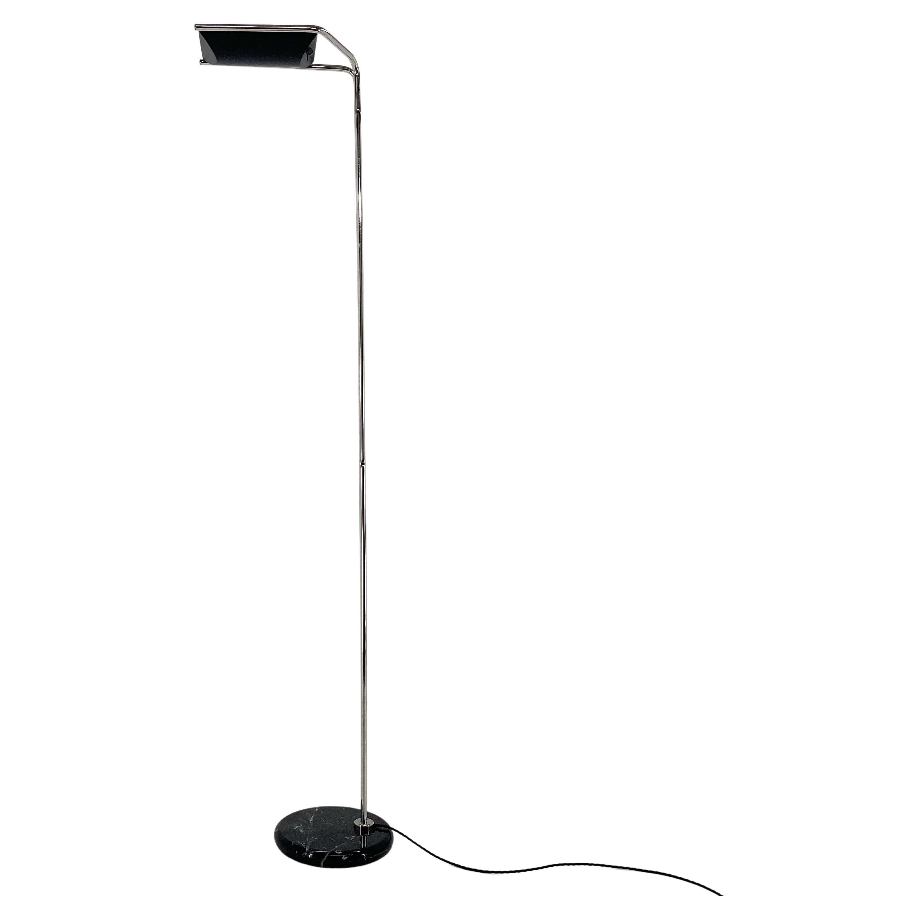 1970's Chrome & Marble Floor Lamp by Bruno Gecchelin for Guzzini, Italy For Sale