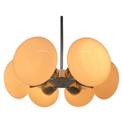 1970s Chrome & Opaline Glass Sputnik Chandelier by Kamenicky Senov
