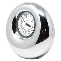 1970s Chrome Plastic Gommo Clock by Bruno Ponzio for Artime