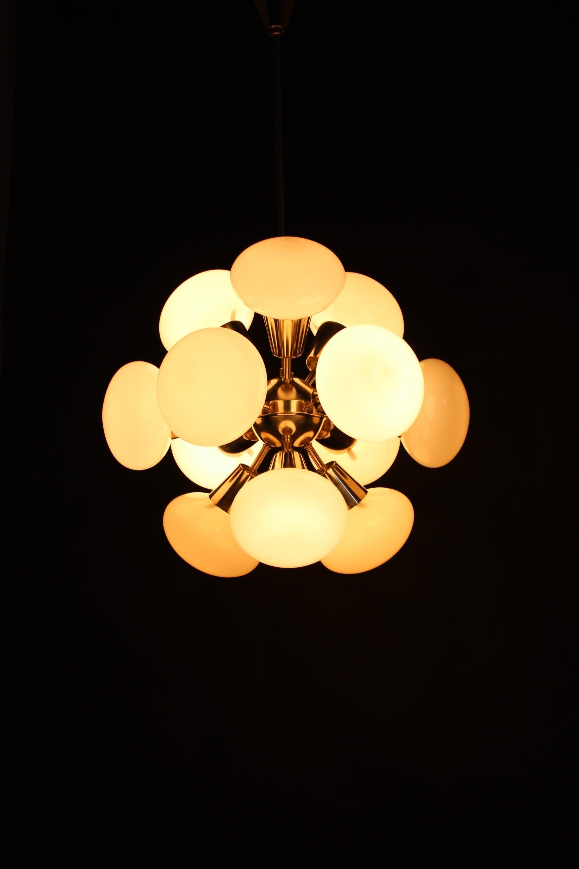 1970s Chrome Plated  12-Flamming Chandelier by Sputnik , Czechoslovakia For Sale 5