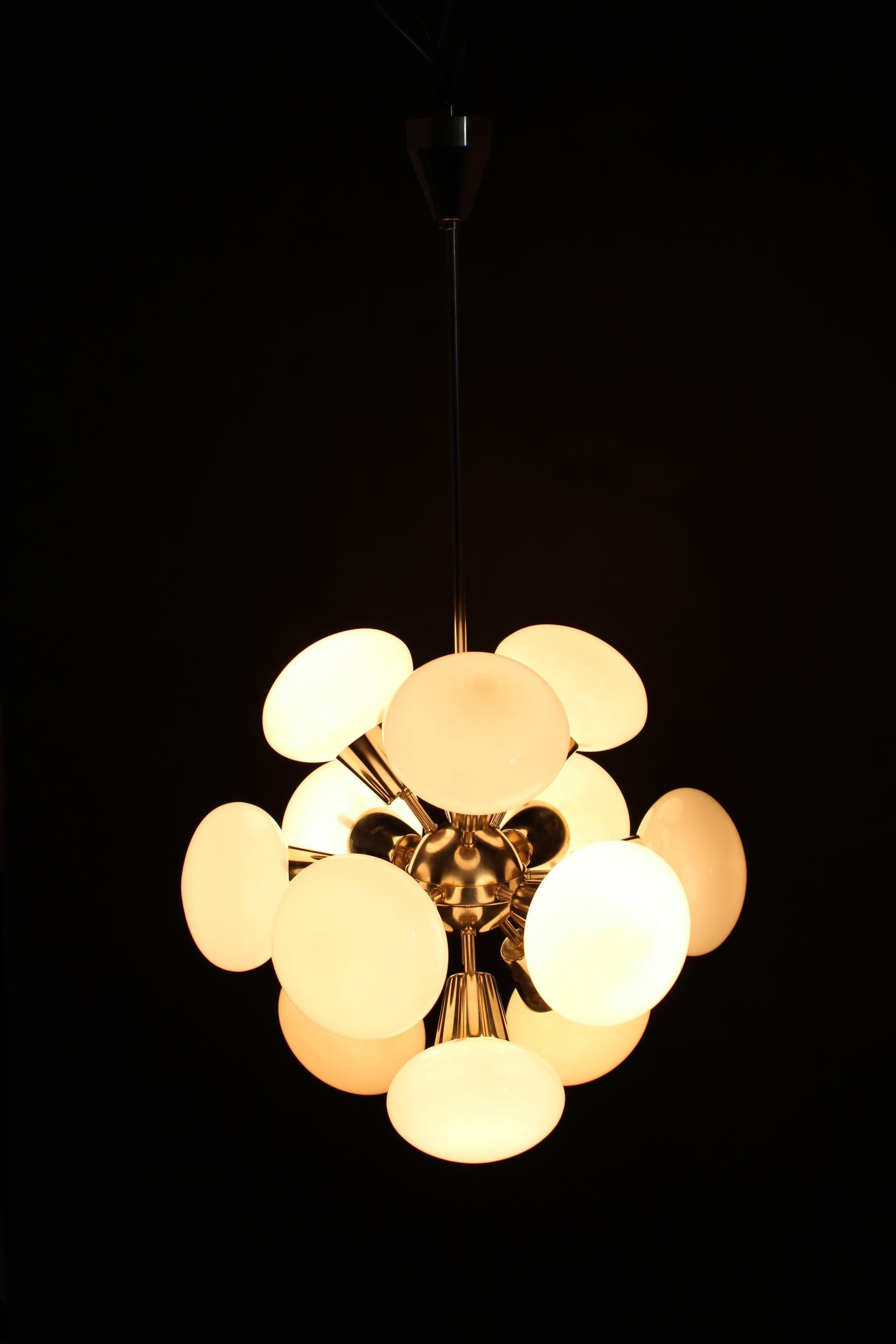 1970s Chrome Plated  12-Flamming Chandelier by Sputnik , Czechoslovakia For Sale 6