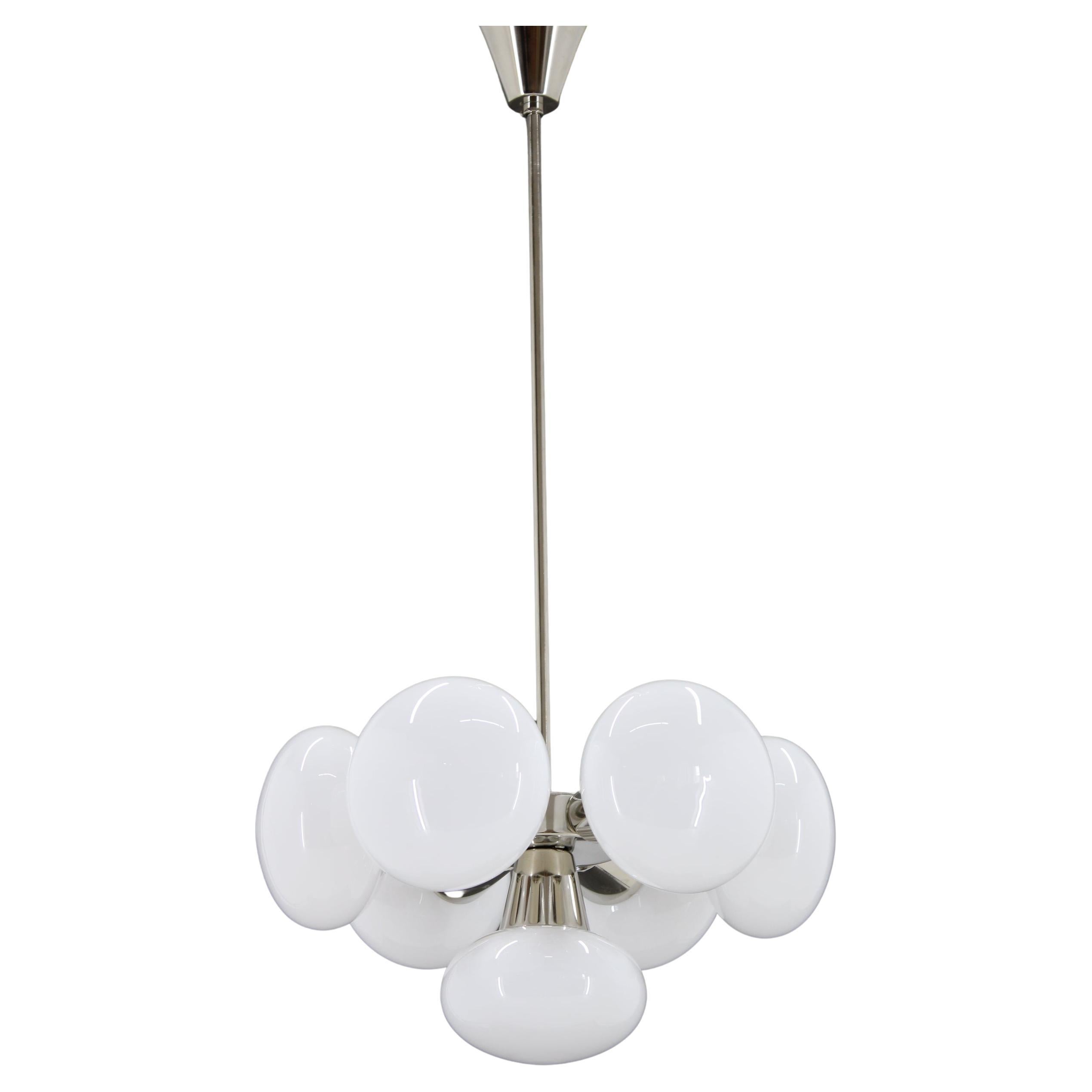 1970s Chrome Plated 7-Flamming Sputnik by Kamenicky Senov, Czechoslovakia