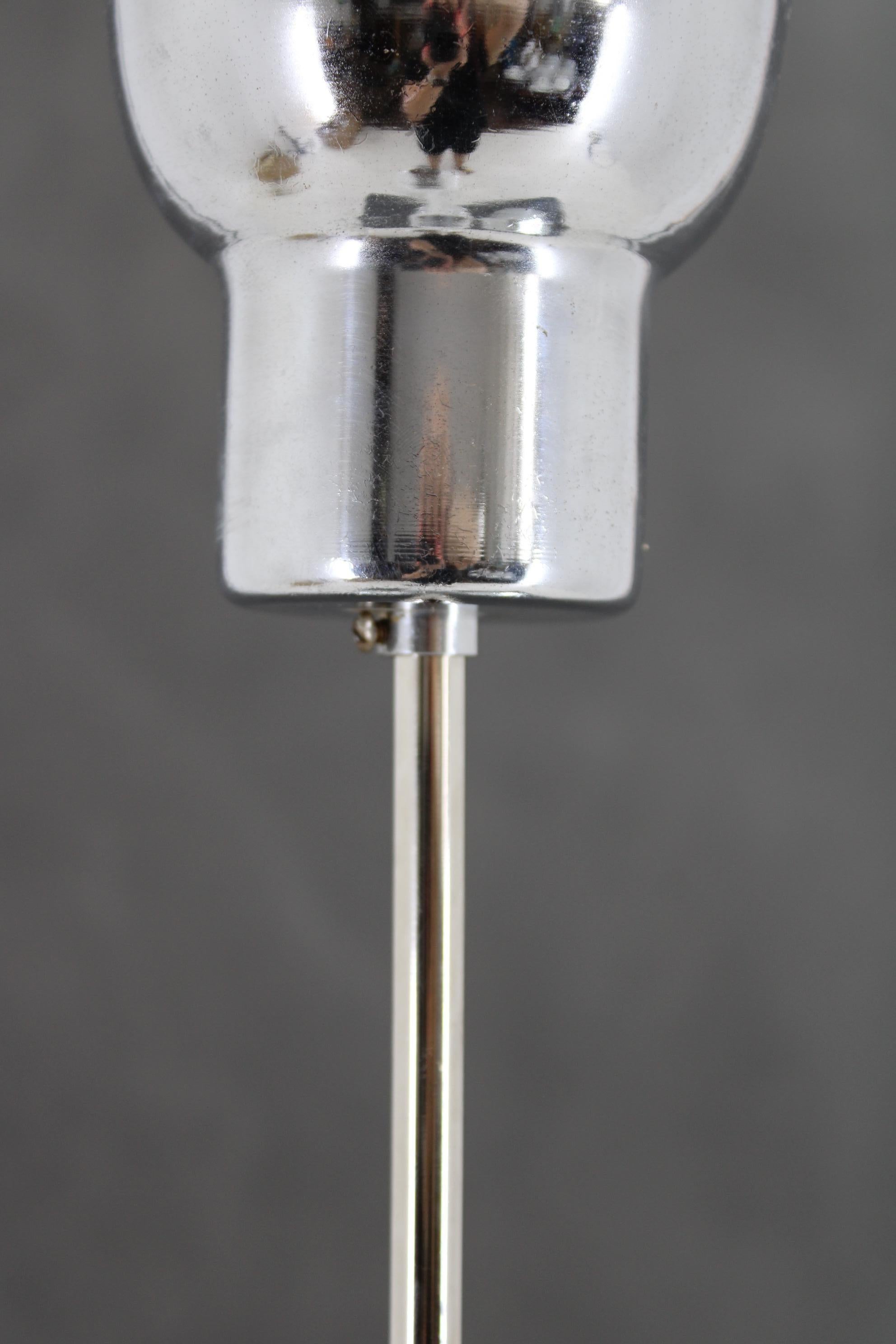 1970s Chrome Plated Chandelier with Murano Glass , Italy For Sale 4