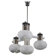 Lustre des années 1970 avec verre de Murano