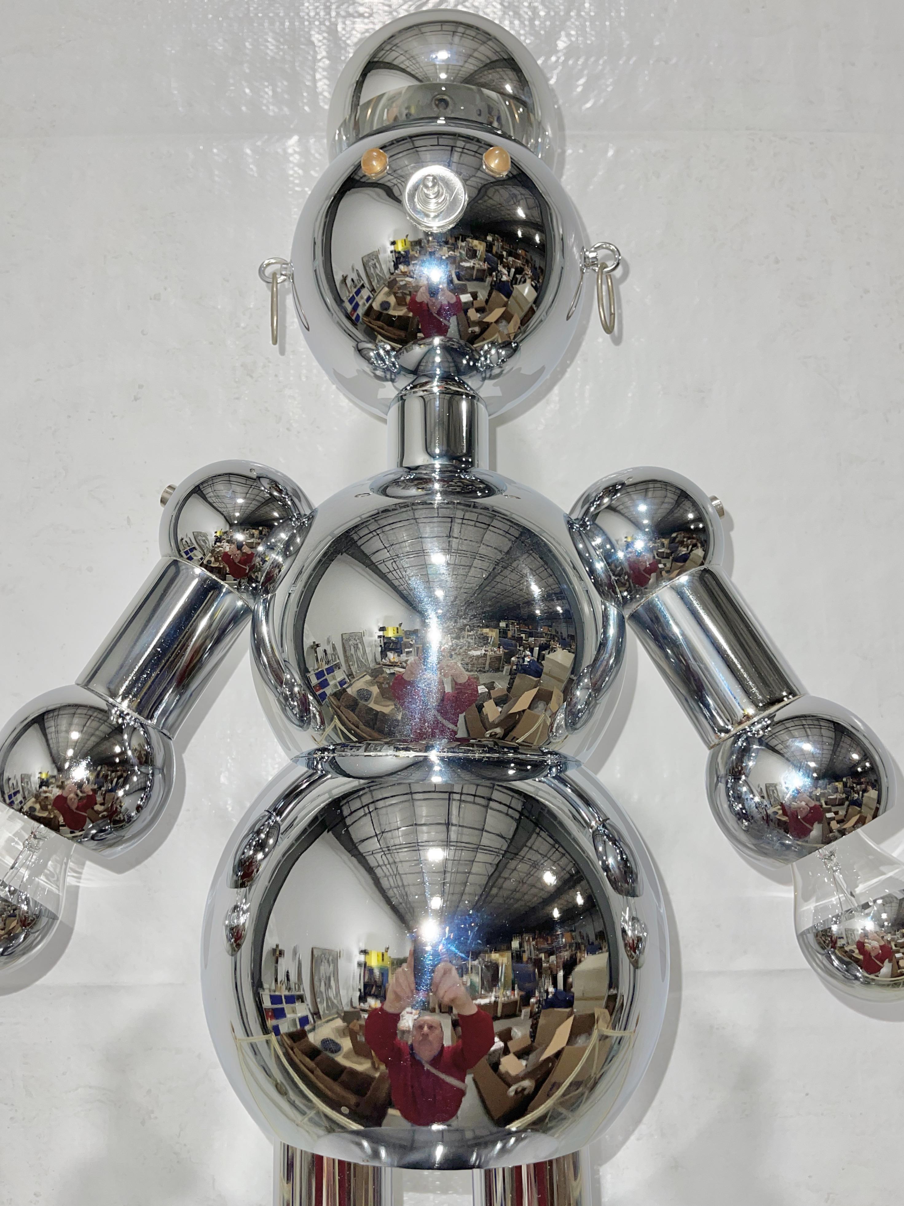1970's Chrome Robot Lamp by Torino Lamps For Sale 1