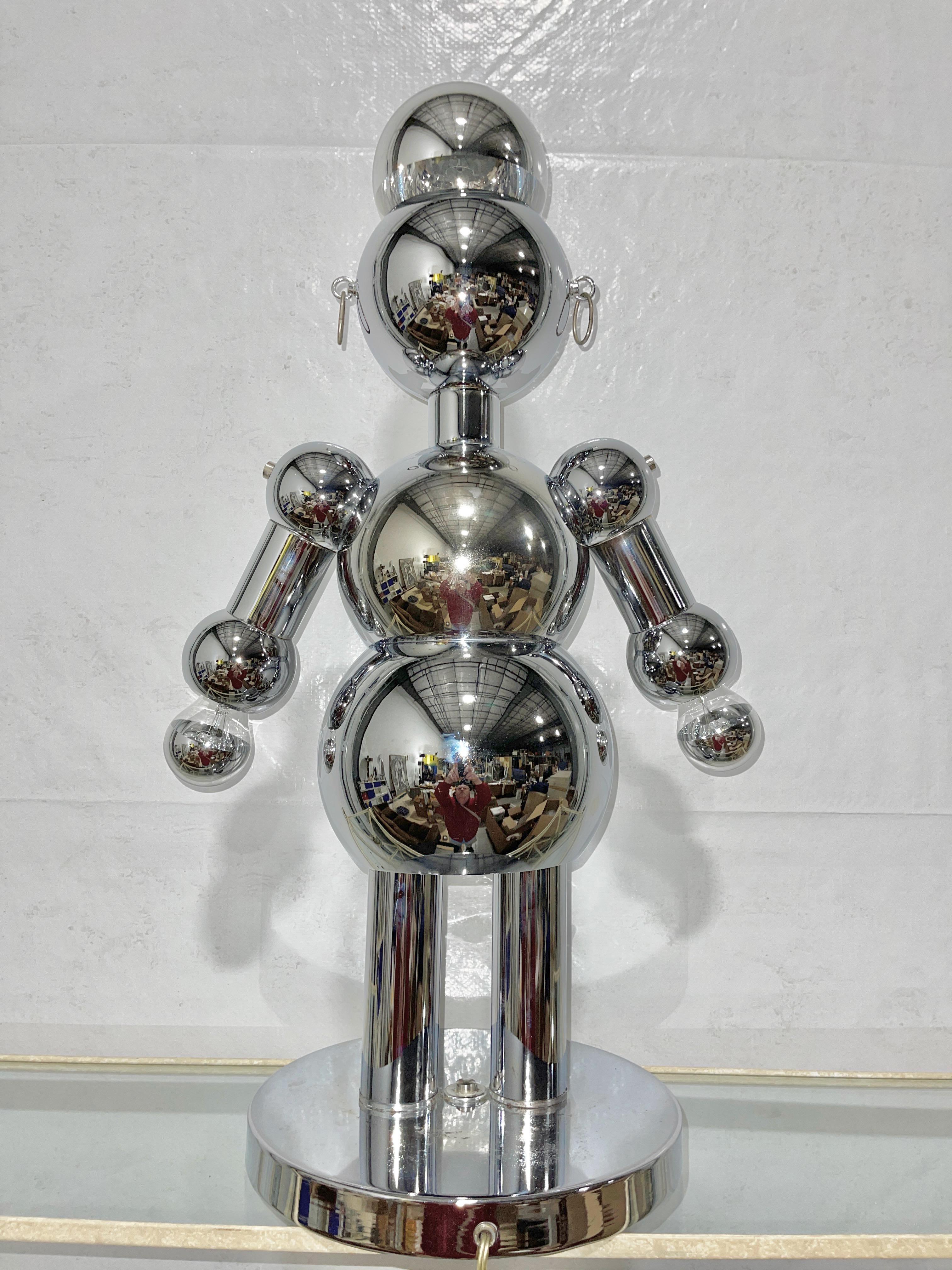 1970's Chrome Robot Lamp by Torino Lamps For Sale 3