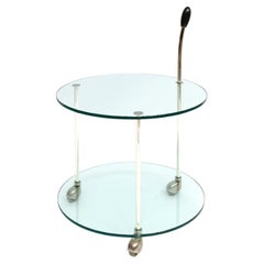 1970s Chrome Round Cocktail Bar Cart