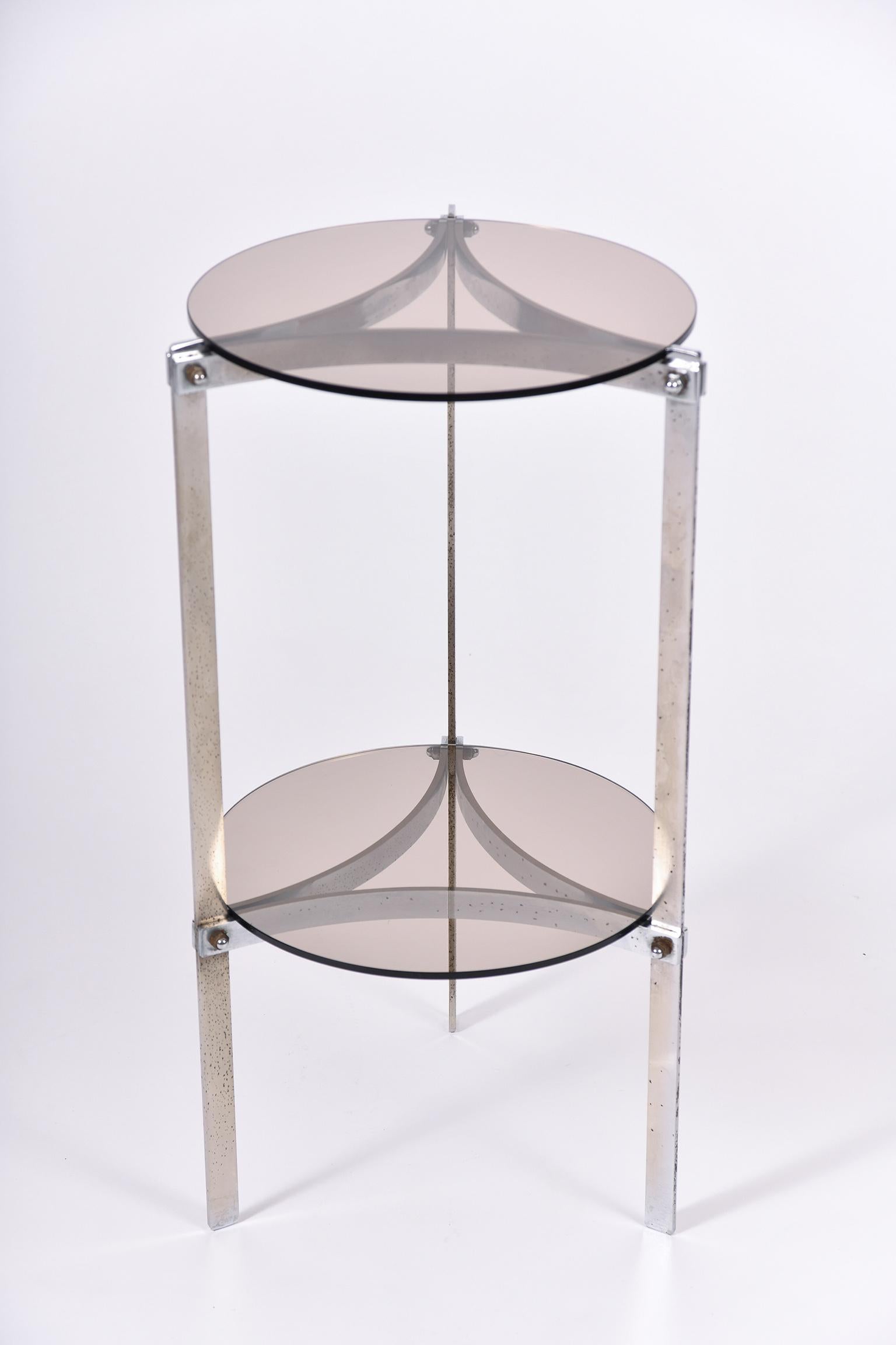 Mid-Century Modern 1970s Chrome Side Table