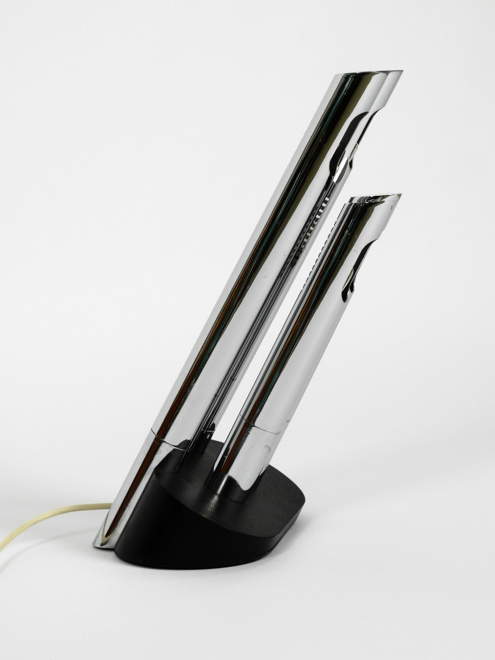 1970s Chrome Space Age Metal Table Lamp by Mario Faggian T443 Luci Illumiazione 2