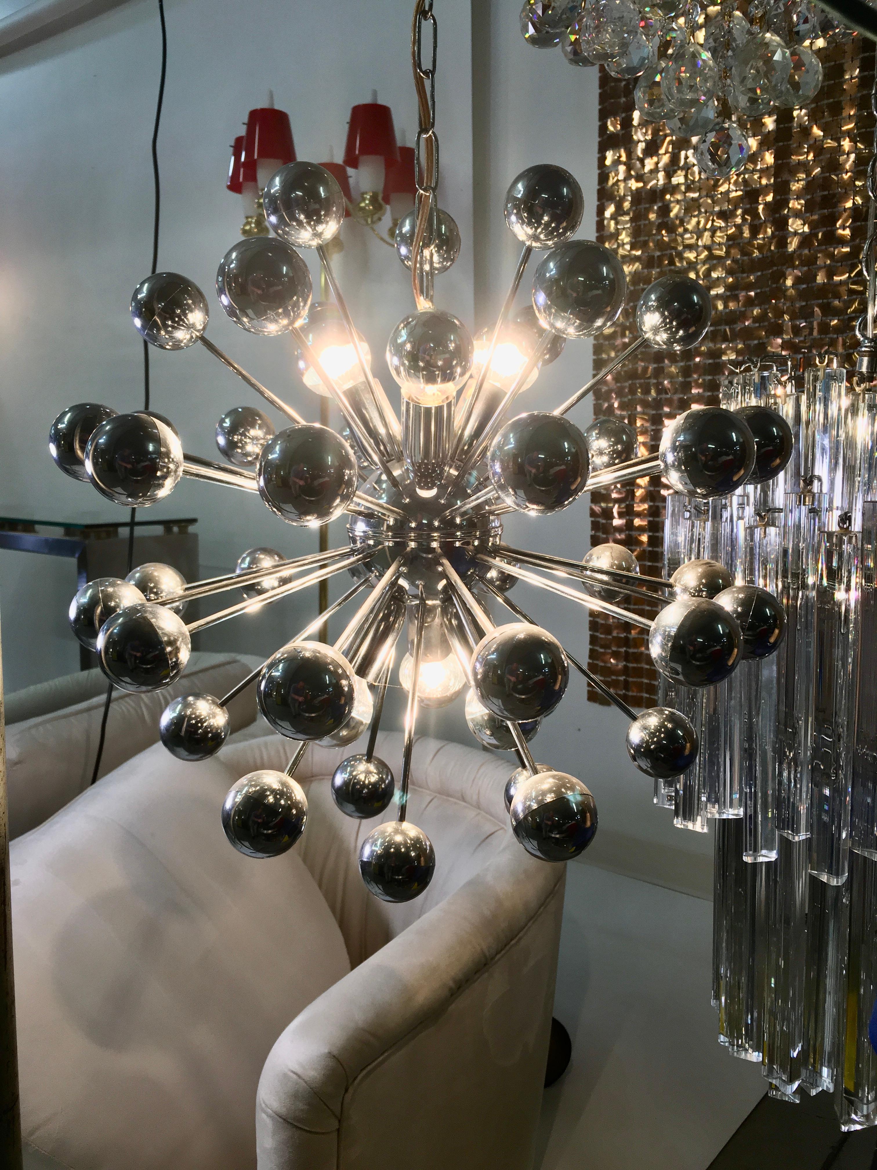 1970's Chrome Sputnik Chandelier 3