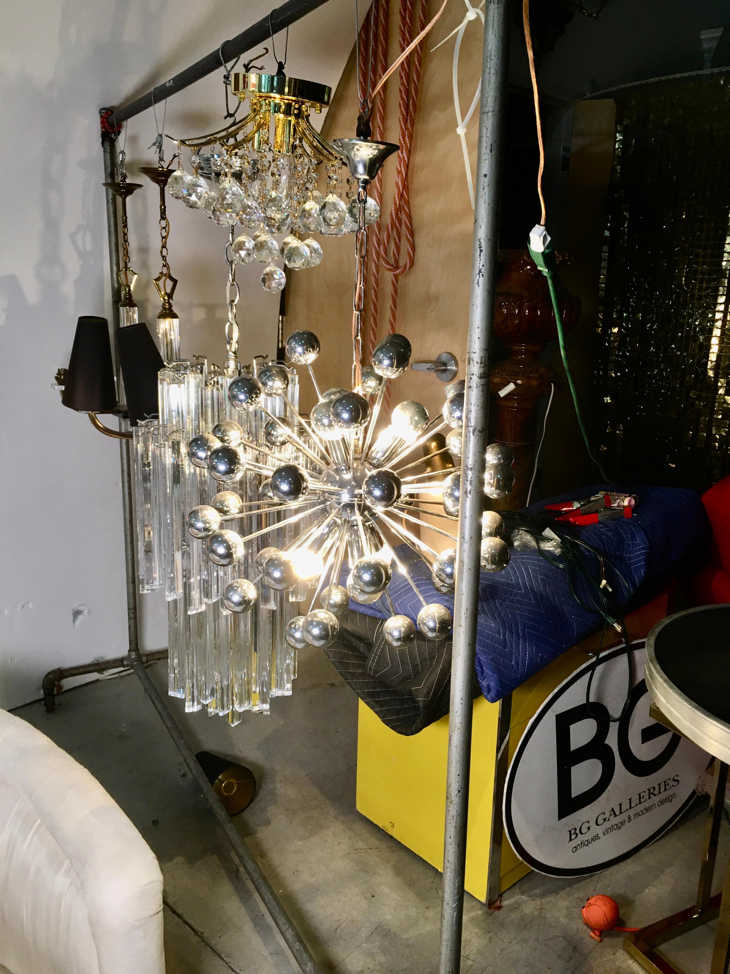 1970's Chrome Sputnik Chandelier 4