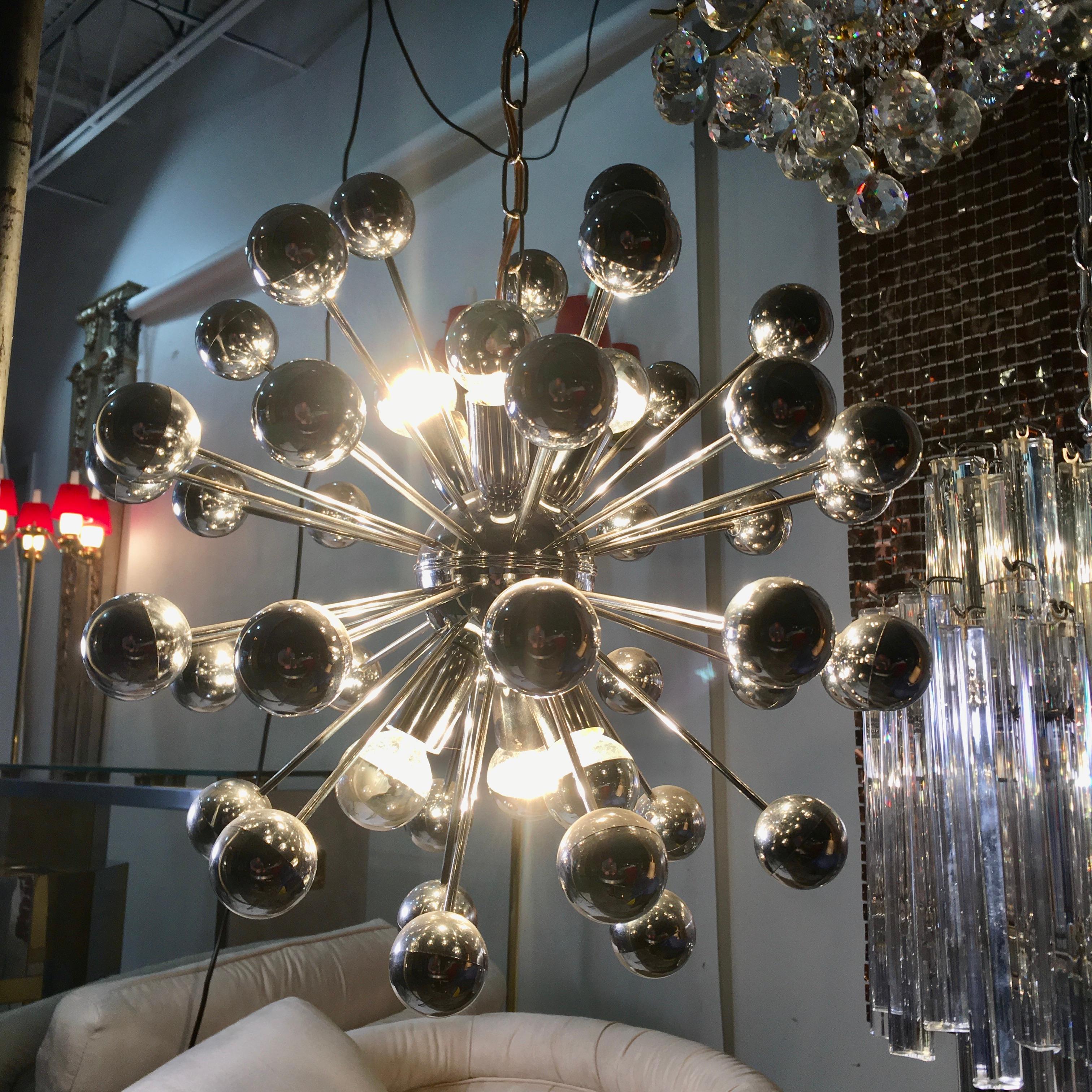 1970's Chrome Sputnik Chandelier 6