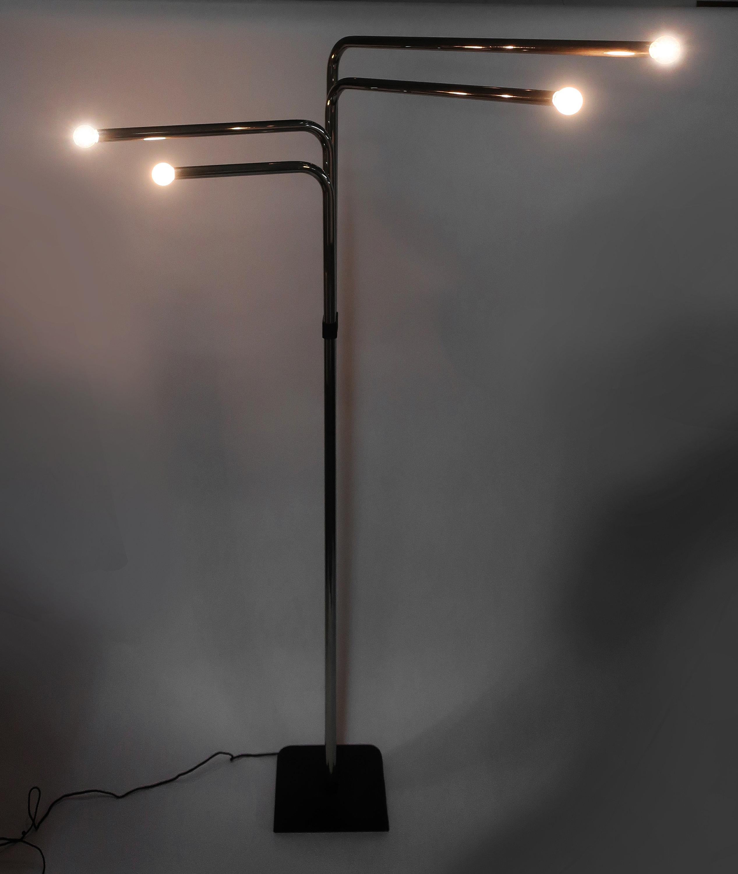 20th Century 1970s Chrome Tubular Floor Lamp by Goffredo Reggiani For Sale