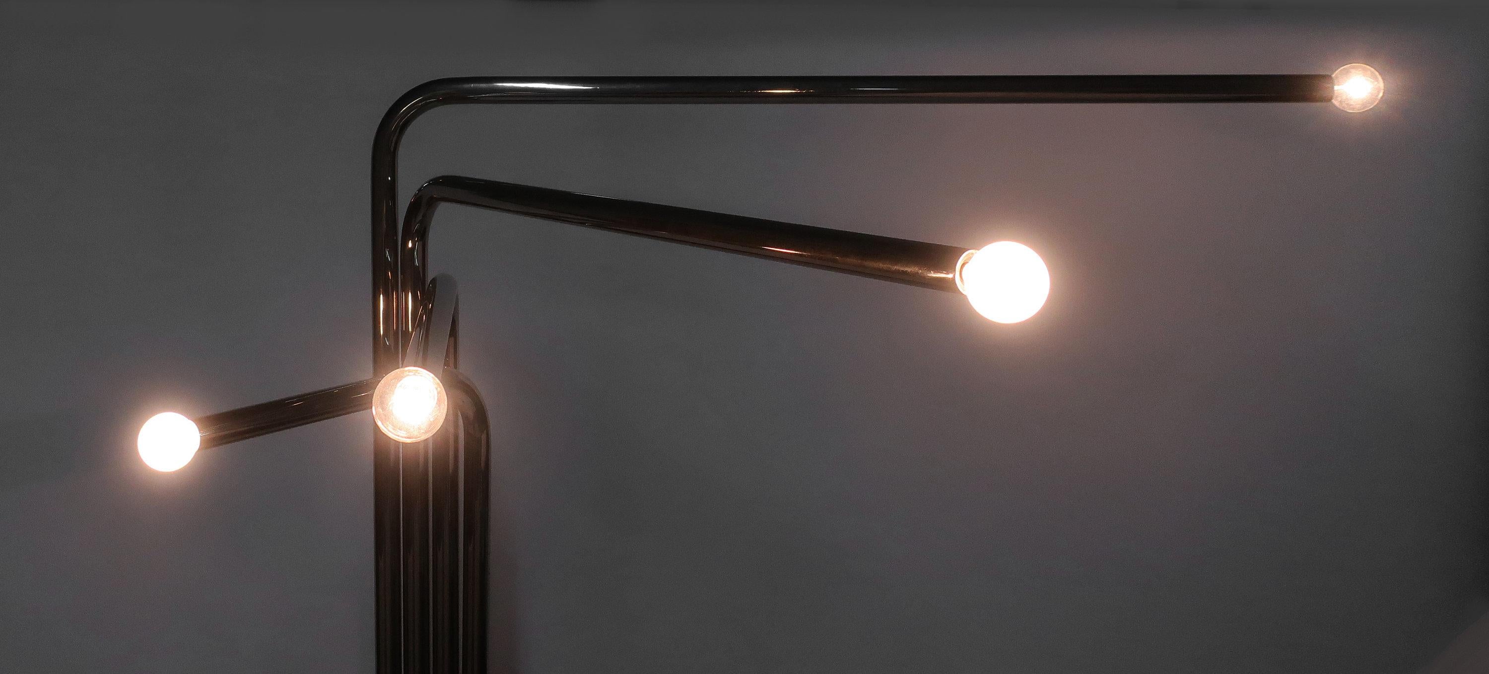 1970s Chrome Tubular Floor Lamp by Goffredo Reggiani For Sale 3