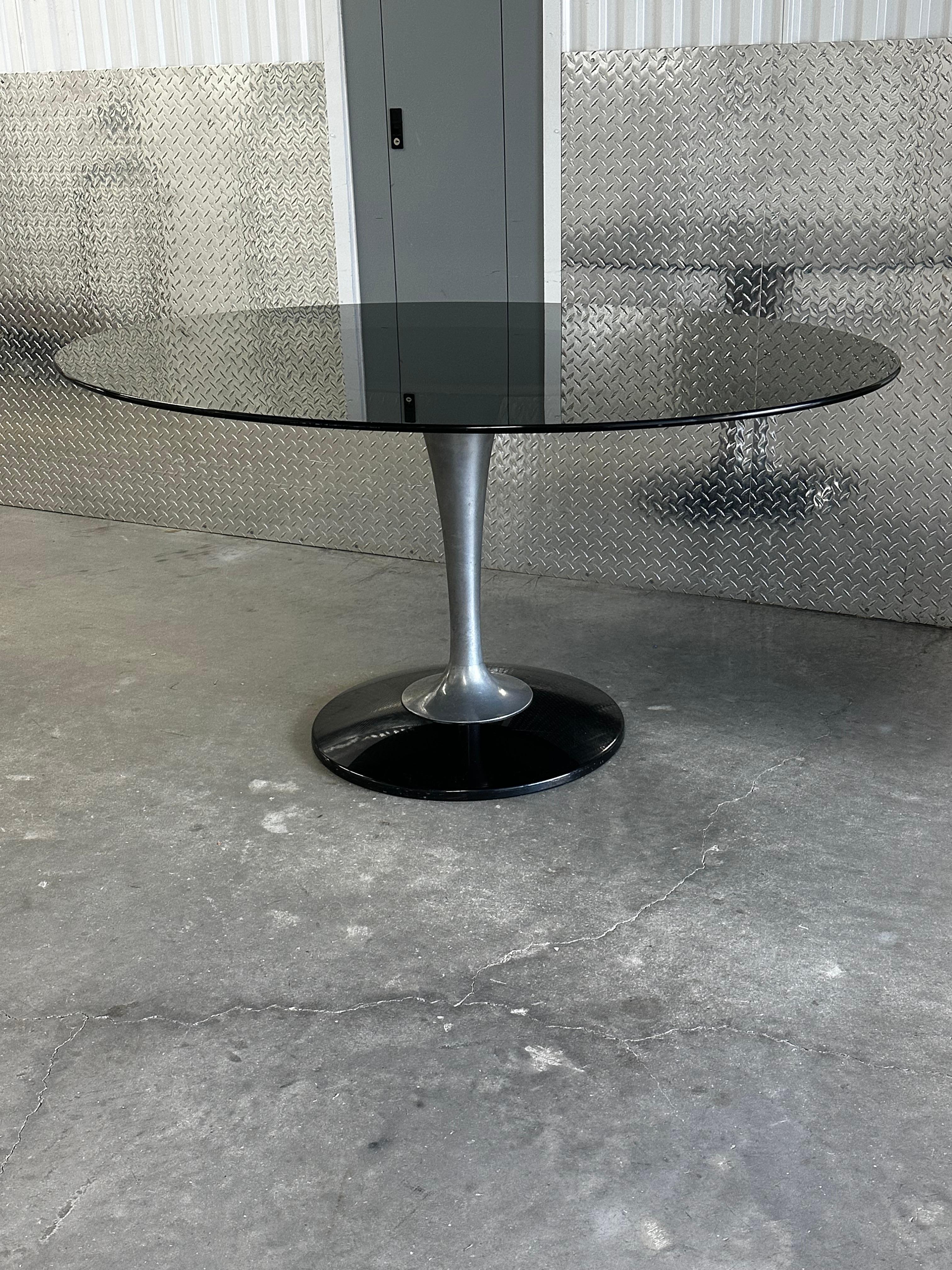 1970s Chromecraft Smoked Lucite Tulip Chairs Dining Table, Set of 5 For Sale 7