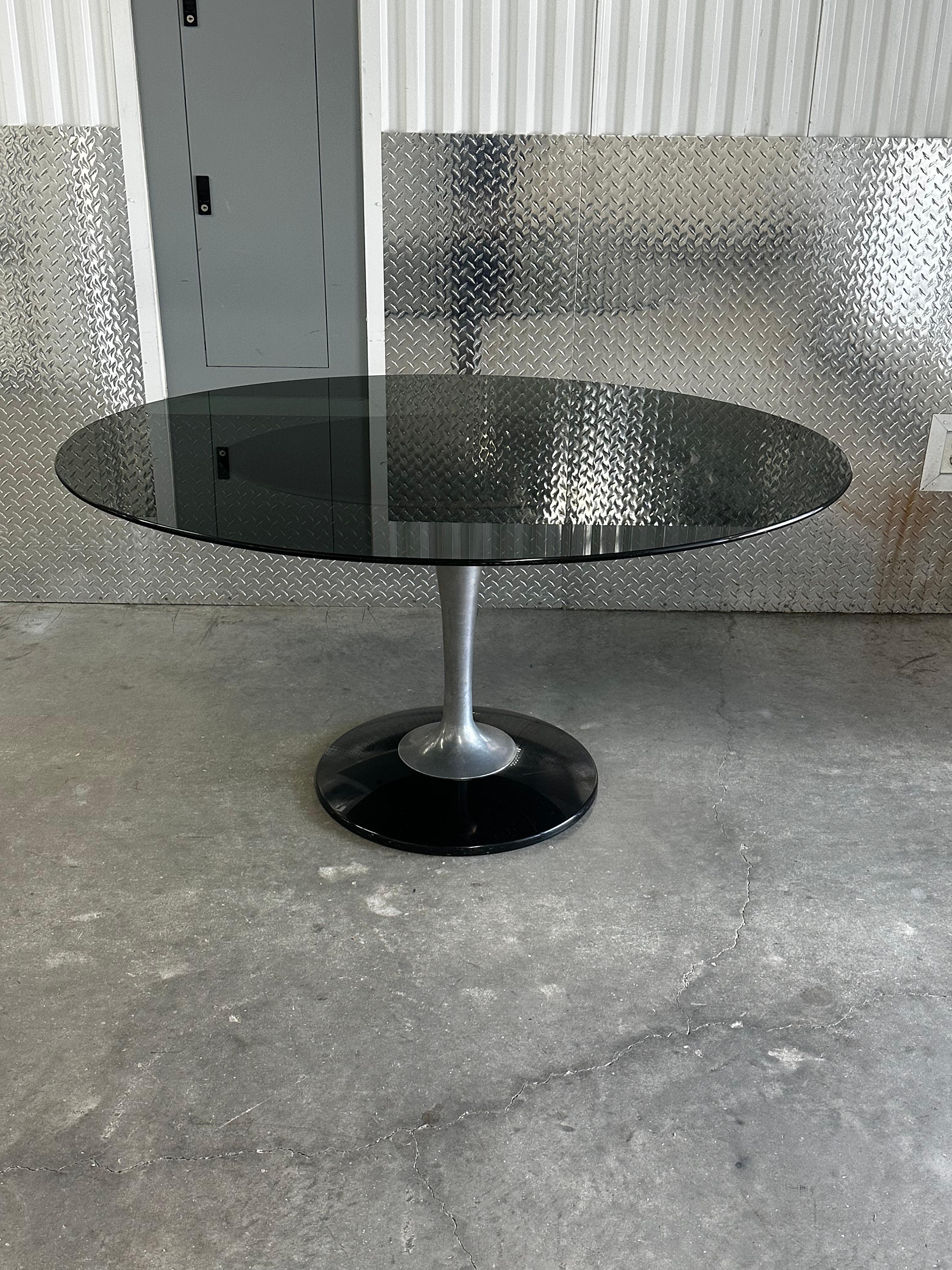 1970s Chromecraft Smoked Lucite Tulip Chairs Dining Table, Set of 5 For Sale 8
