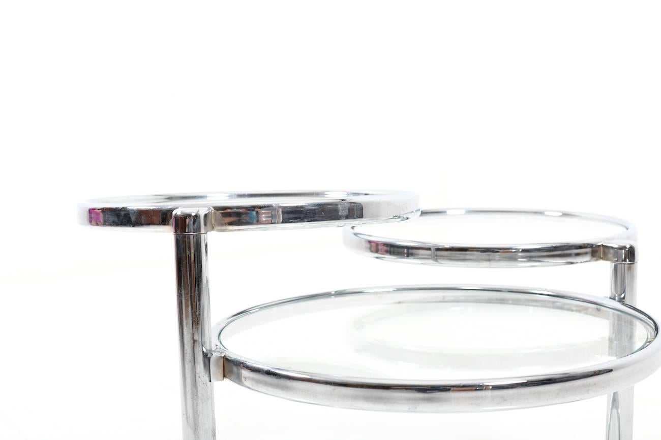 1970s Chromed Glass Table For Sale 5