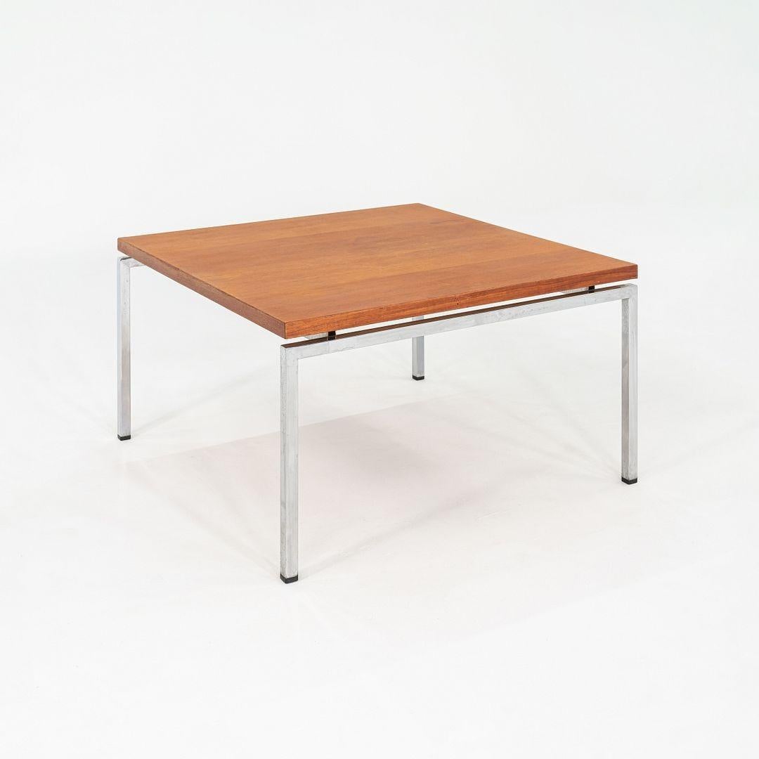 1970s Chromed Steel and Teak Coffee / End Table 33x33
