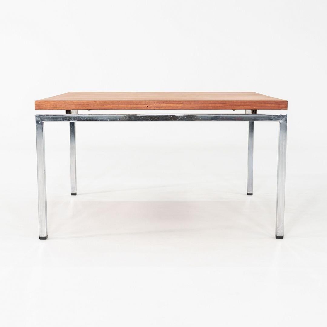 Danois 1970s Chromed Steel and Teak Coffee / End Table 33x33