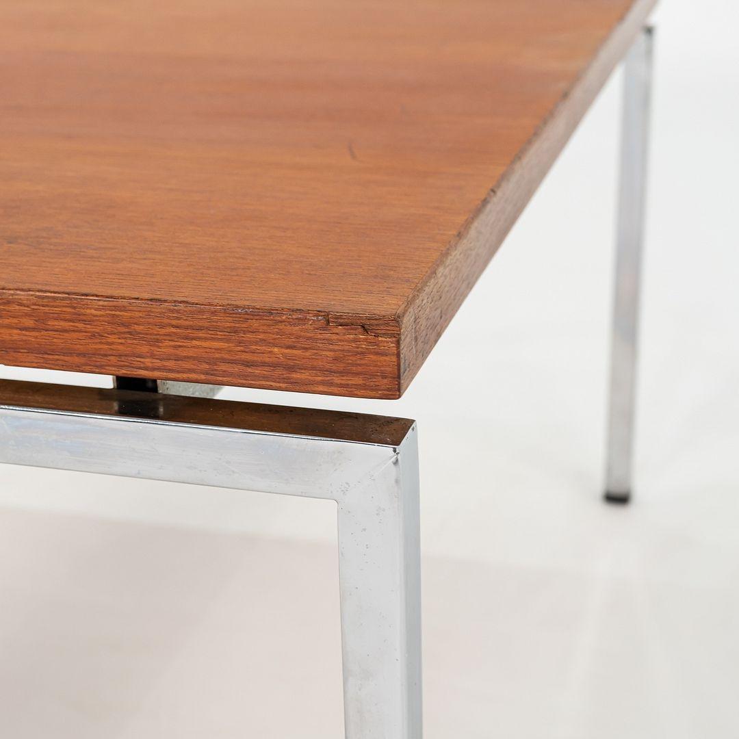 1970s Chromed Steel and Teak Coffee / End Table 33x33