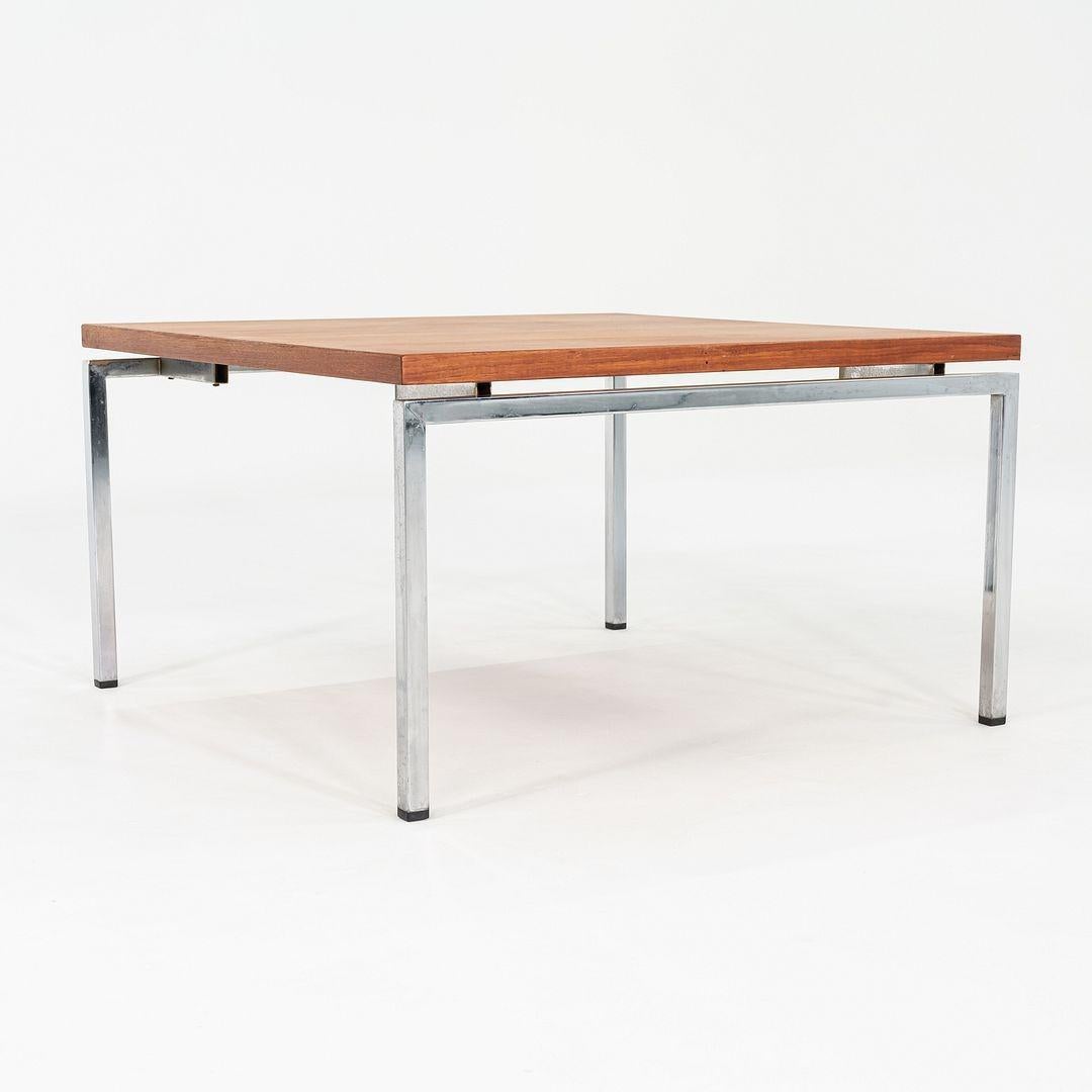 1970s Chromed Steel and Teak Coffee / End Table 33x33
