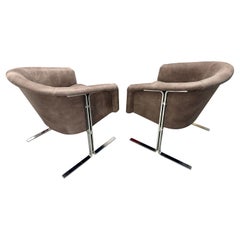 1970s Chromed Steel Leather Chairs