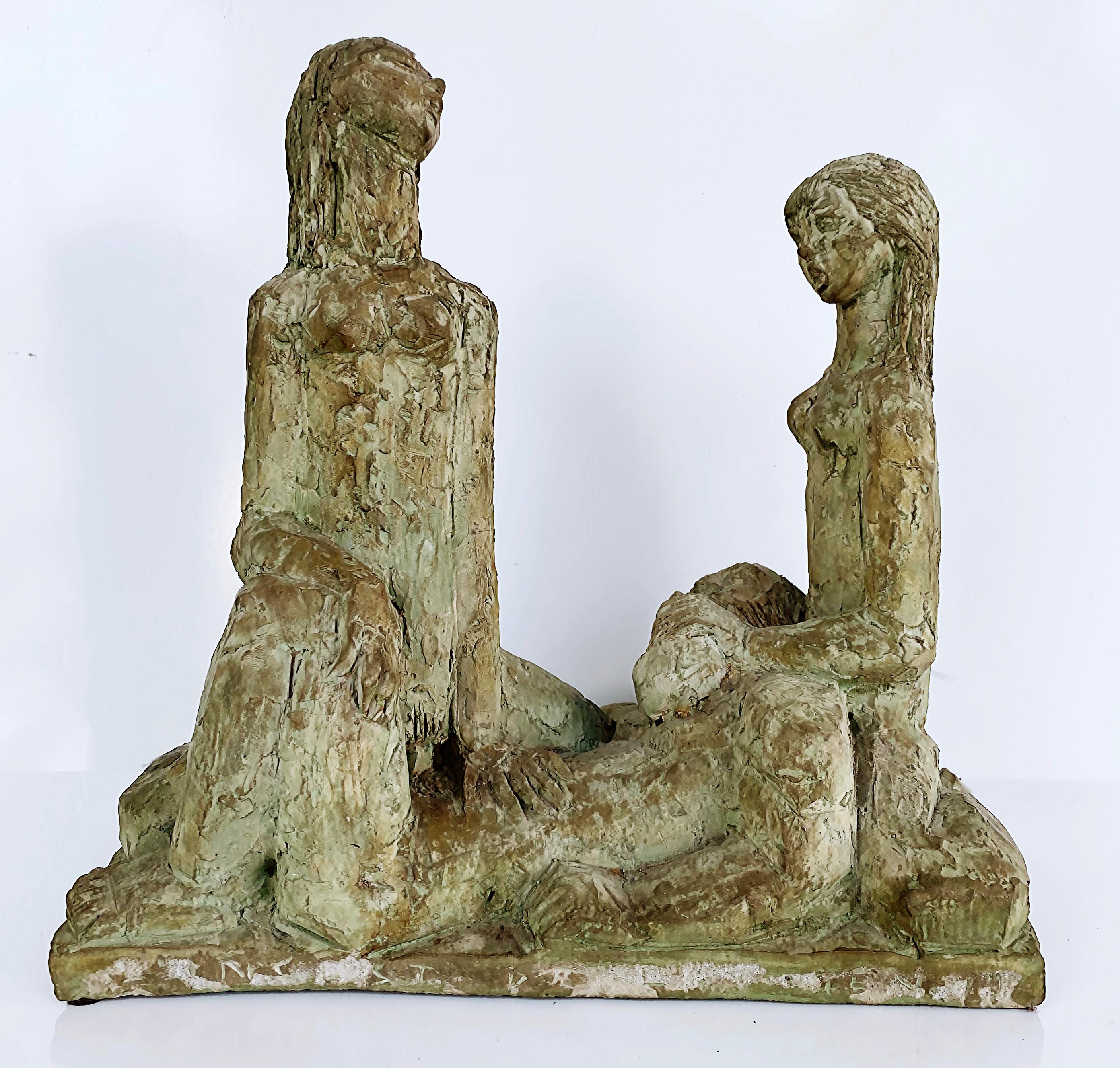 Mid-Century Modern 1970s Chuck Dodson Erotic Figurative Sculpture of a Ménage à Trois For Sale