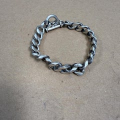 1970s Chunky Cuban Link Sterling Silver Bracelet Taxco