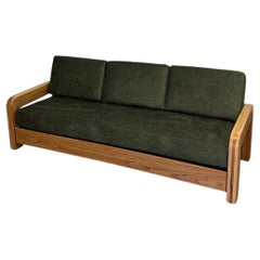 1970s Chunky Oak Armed Sofa