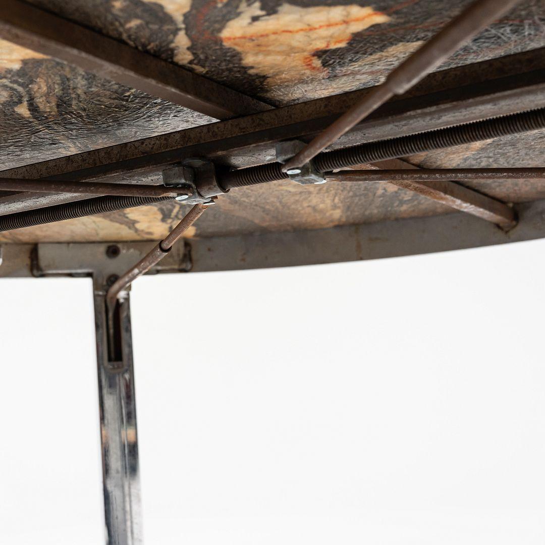 Late 20th Century 1970s Cipollino Ondulato Marble and Steel Coffee Table (18.5