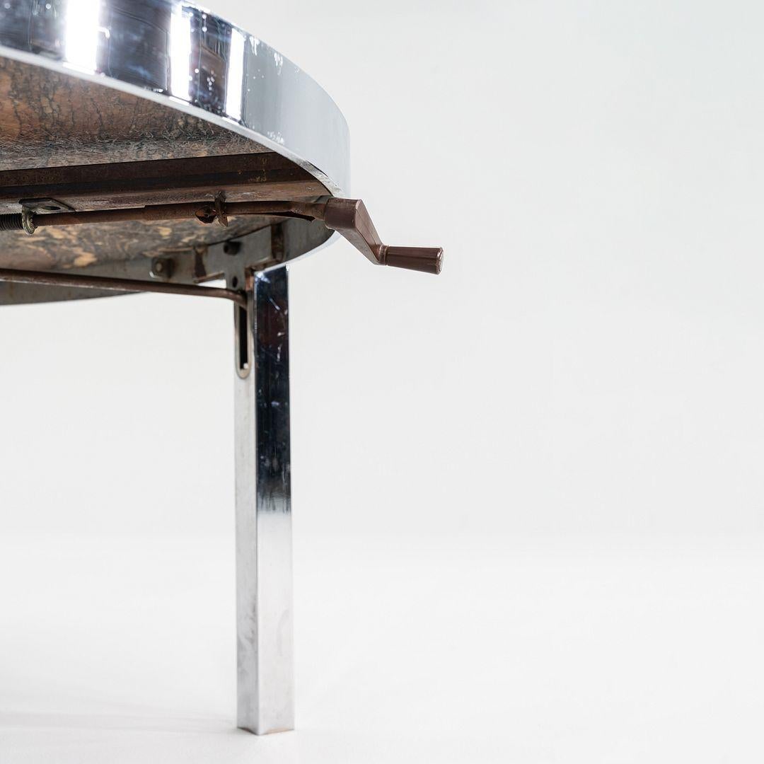 1970s Cipollino Ondulato Marble and Steel Coffee Table (18.5