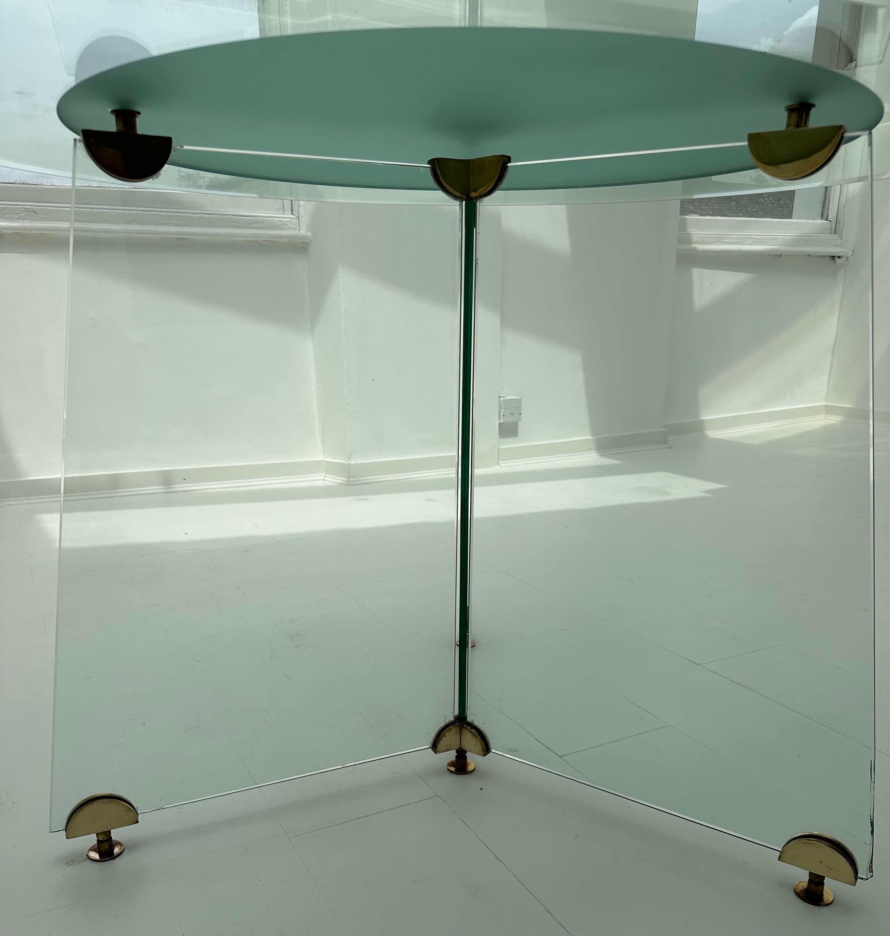 1970s Circular Brass & Bevelled Glass Dining Table Leon Rosen for Pace Col Style 8