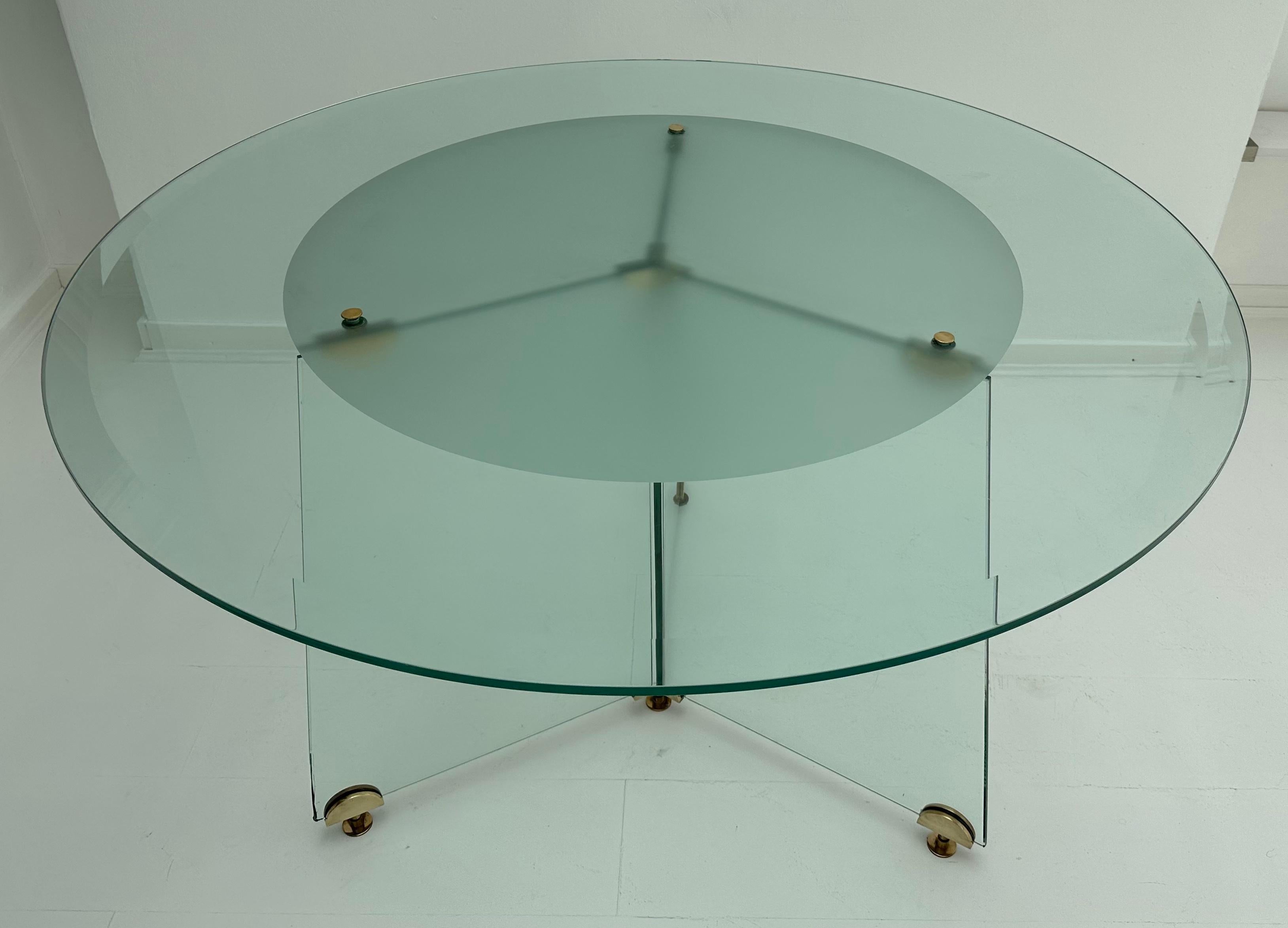 frosted glass round dining table
