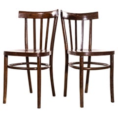 1970’s Classic Crescent Back Dining Chairs By Ton - Pair