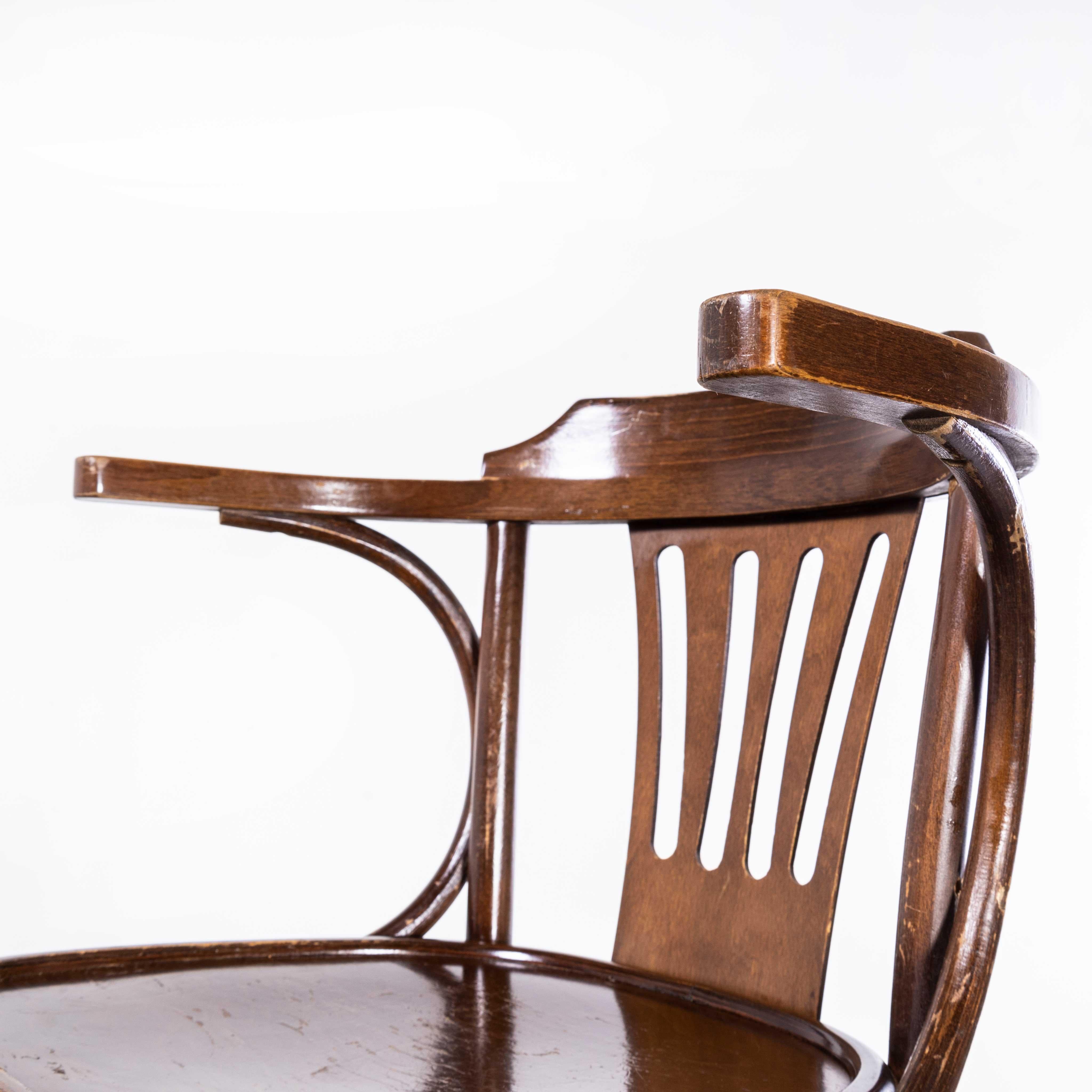 1970's Classic High Back Bentwood Bar Chairs With Arms - Set Of Four 5