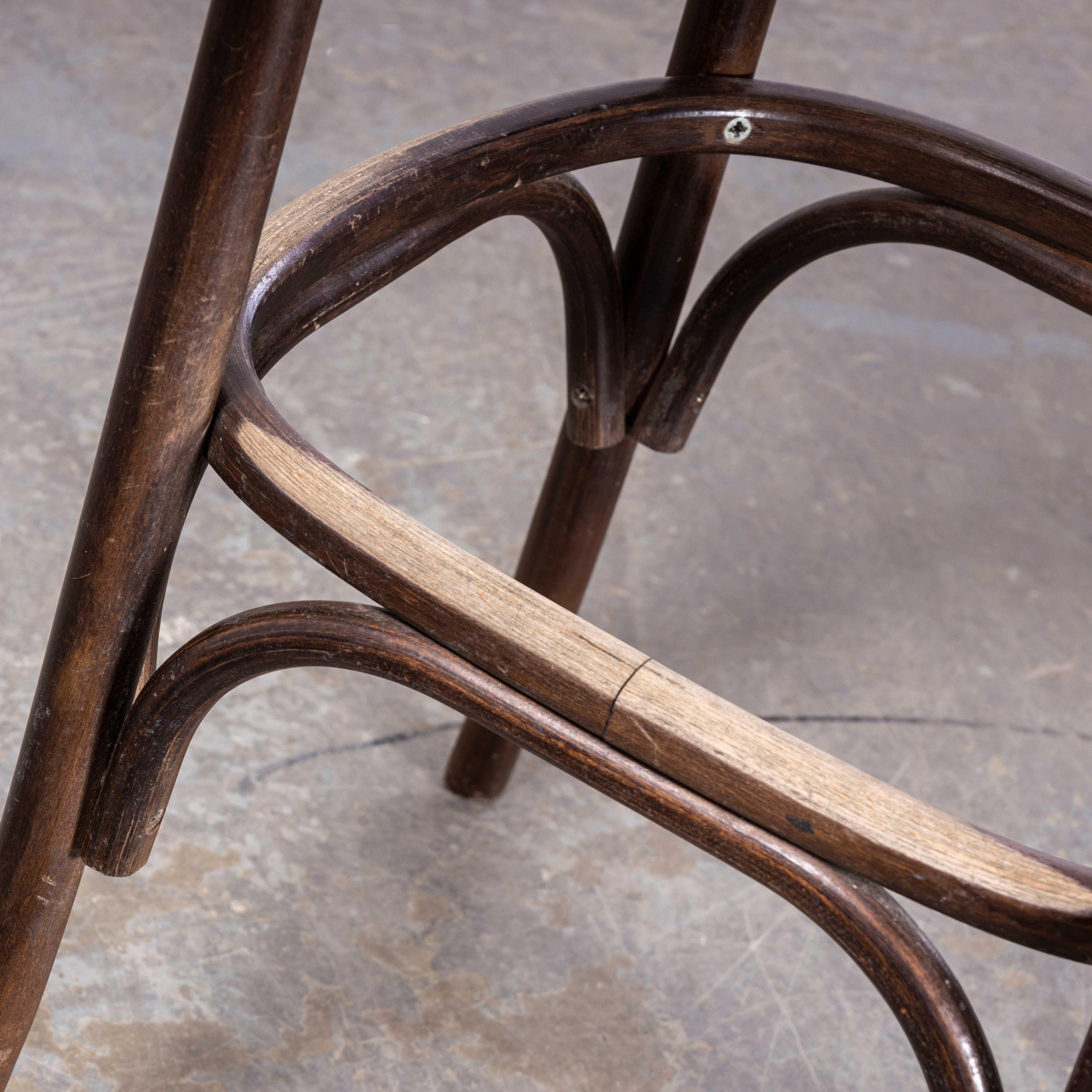 Czech 1970's Classic High Back Bentwood Bar Chairs With Arms - Various Quantities Avai