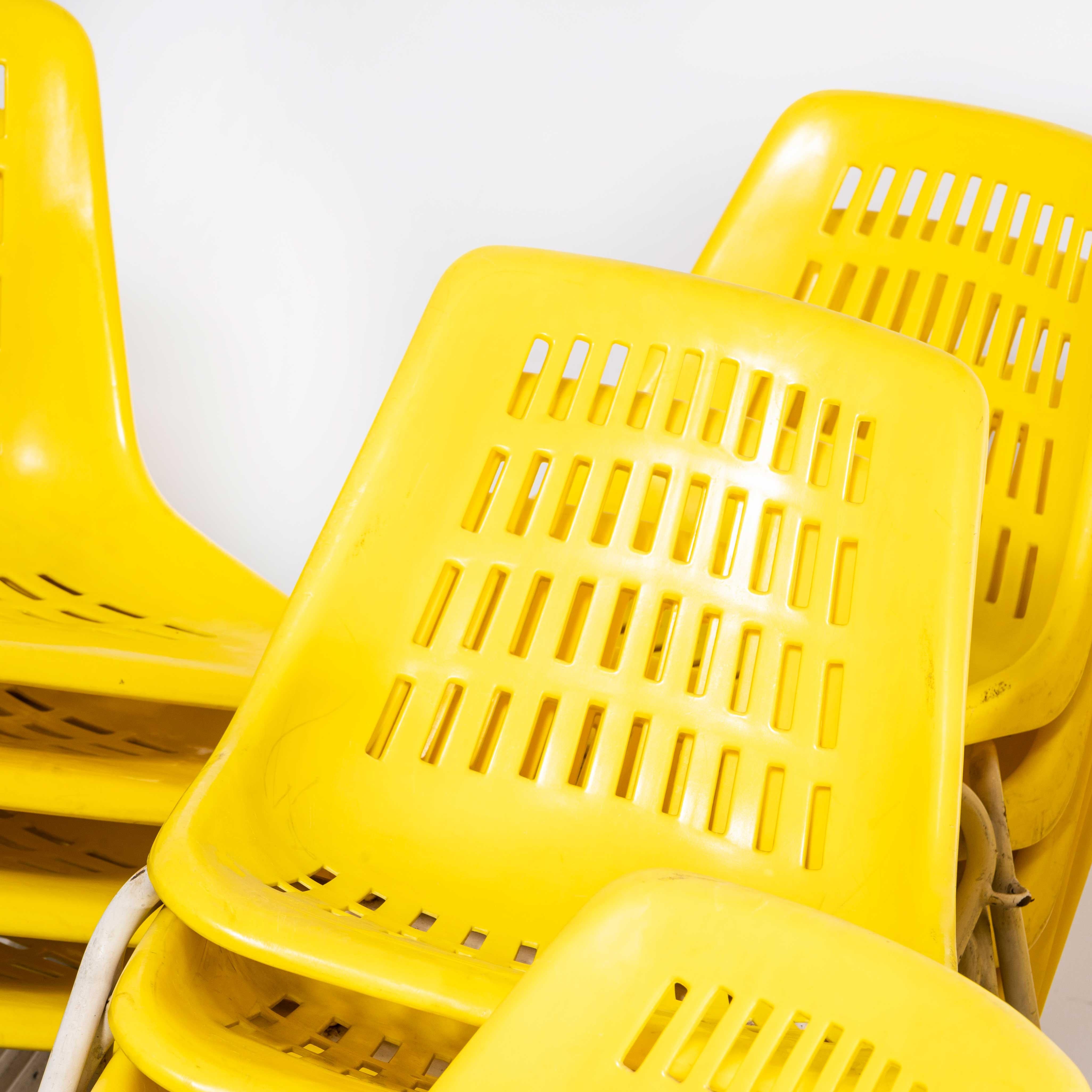 1970’s Classic Yellow Stacking Italian Bar Dining Chairs - Good Qty For Sale 5